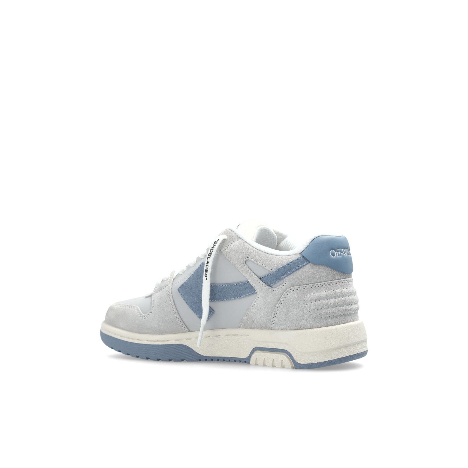 OFF-WHITE Out Of Office Gray Blue Suede Sneakers New & Authe