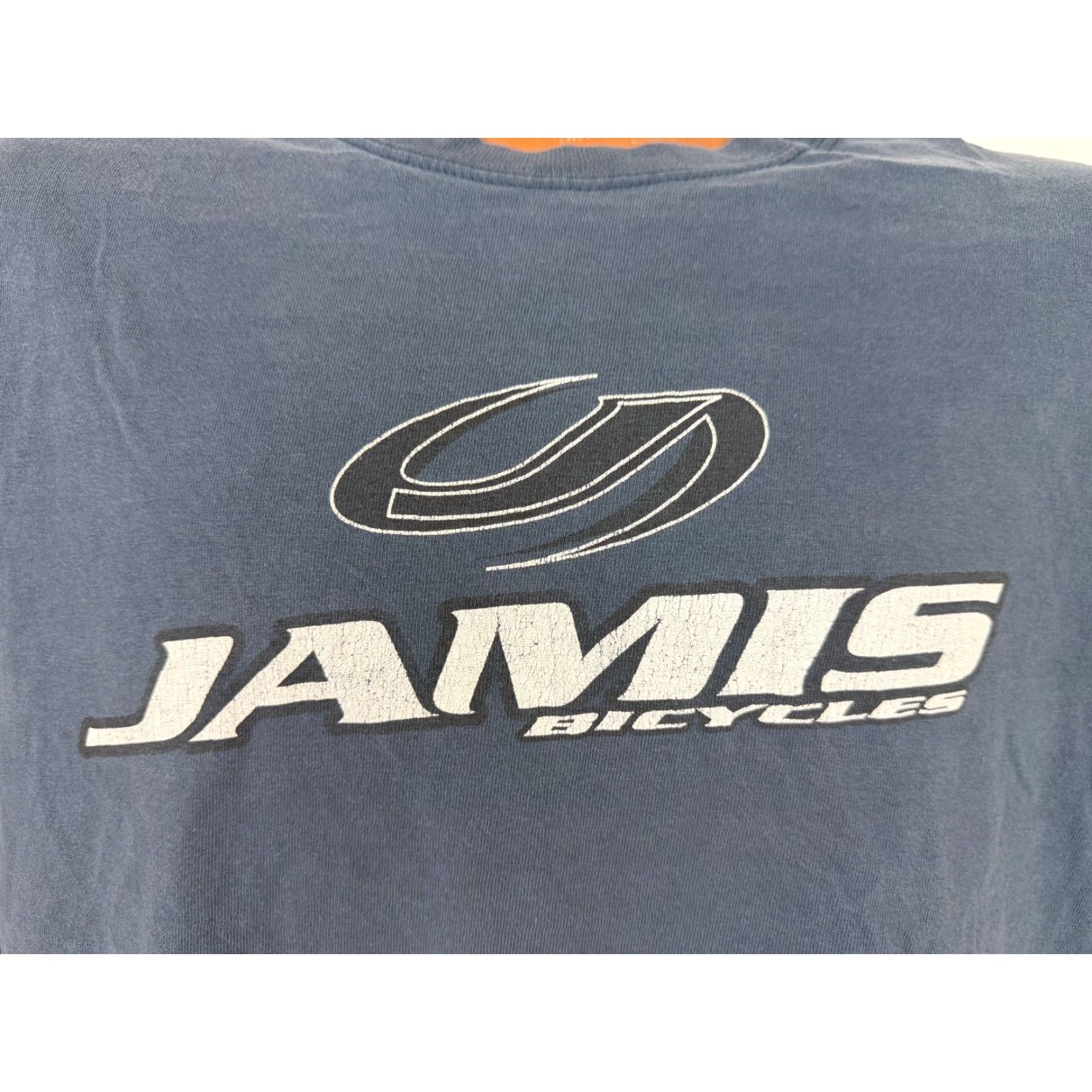 Gildan VINTAGE Y2K Jamis Bicycles T-Shirt (Men's XL) - Blue Cotton Jersey Short Sleeve Crew Neck, Grunge, Hipster, Outdoor, Sports, Lightweight, Logo, 2000s Size US XL / EU 56 / 4 - 5 Thumbnail