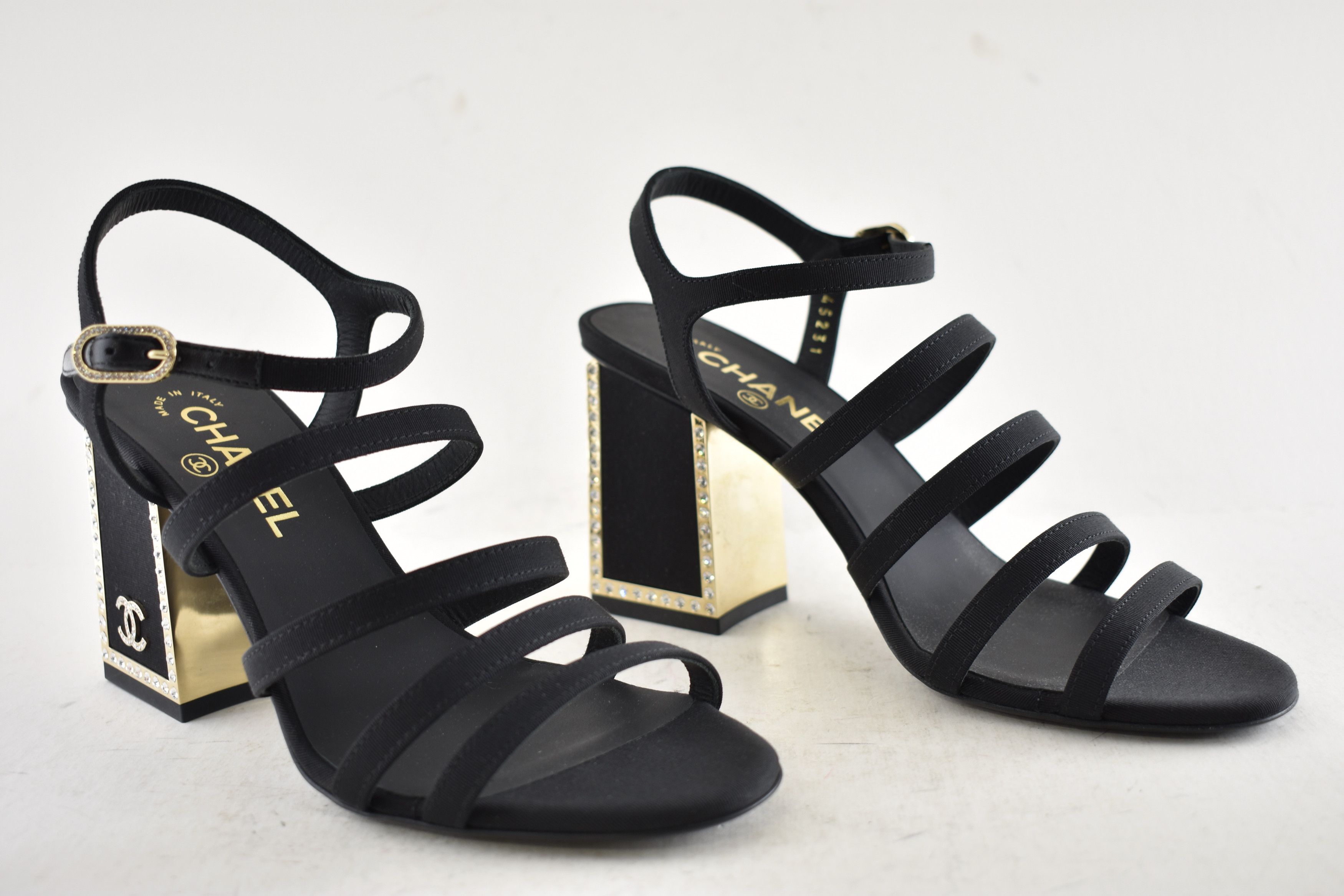 Chanel Chanel 24B Strappy Crystal CC Logo Block Heel Sandal 38 Size US 8 / IT 38 - 3 Thumbnail