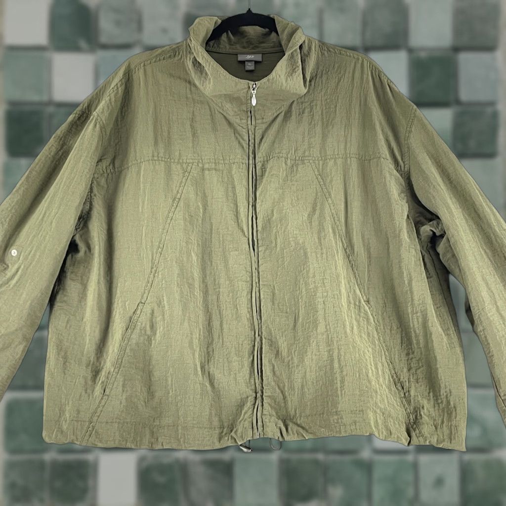 J. Jill J. Jill Jacket Womens Size XL Green Full Zip Long Sleeve Lightweight Mock Neck Size XL / US 12-14 / IT 48-50 - 1 Thumbnail