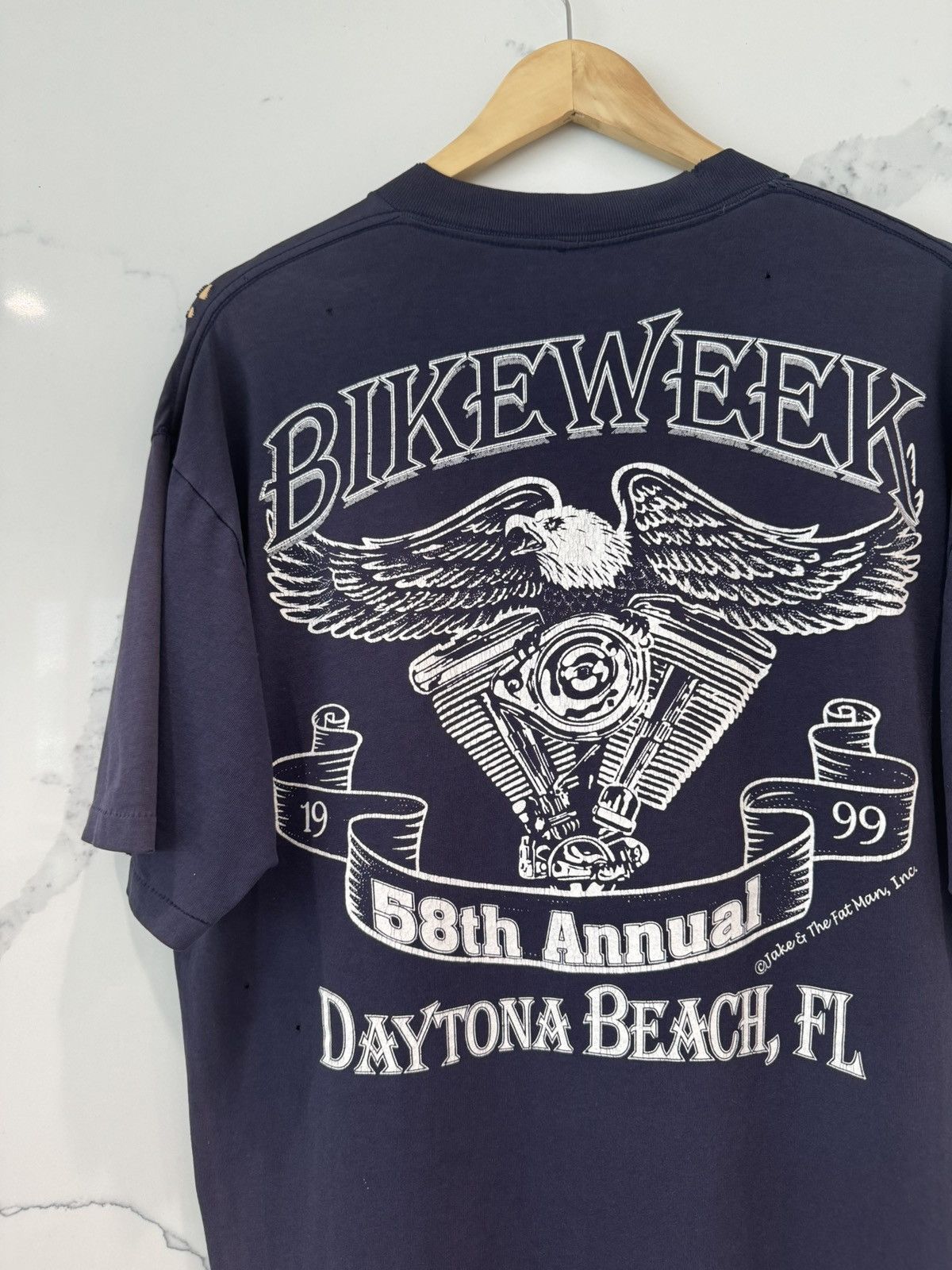 Harley Davidson Vintage 90’s Harley Davidson Bike Week T Shirt X-Large Blue Size US XL / EU 56 / 4 - 5 Thumbnail
