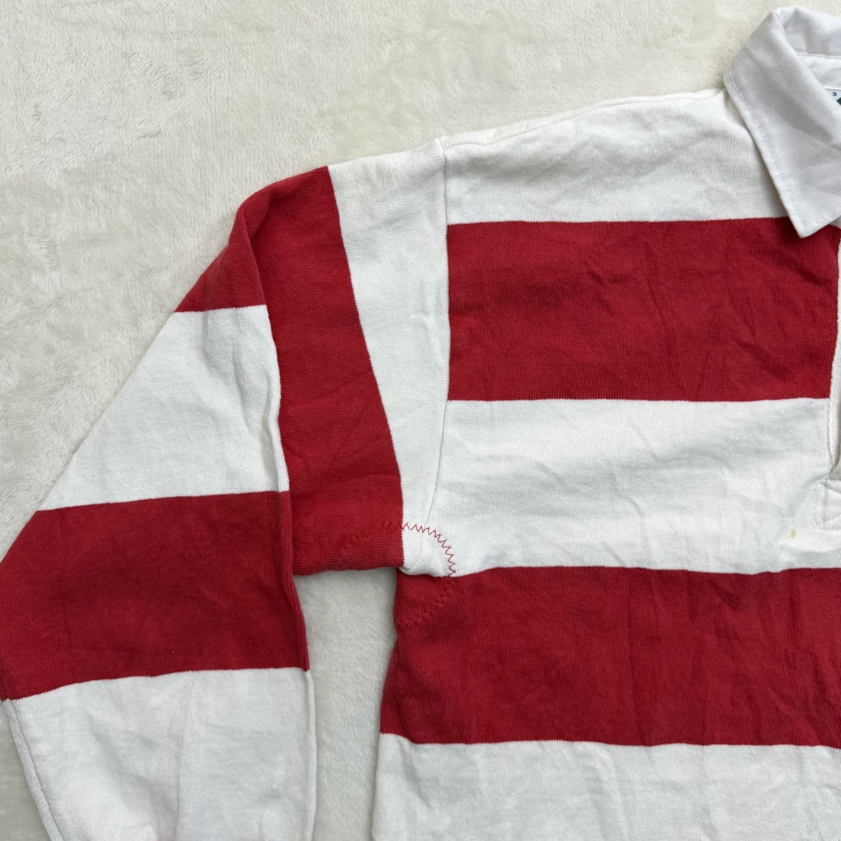 Barbarian Barbarian Rugby Polo Shirt Mens Small Red White Stripe Long Sleeve Cotton Canada Size US S / EU 44-46 / 1 - 7 Thumbnail
