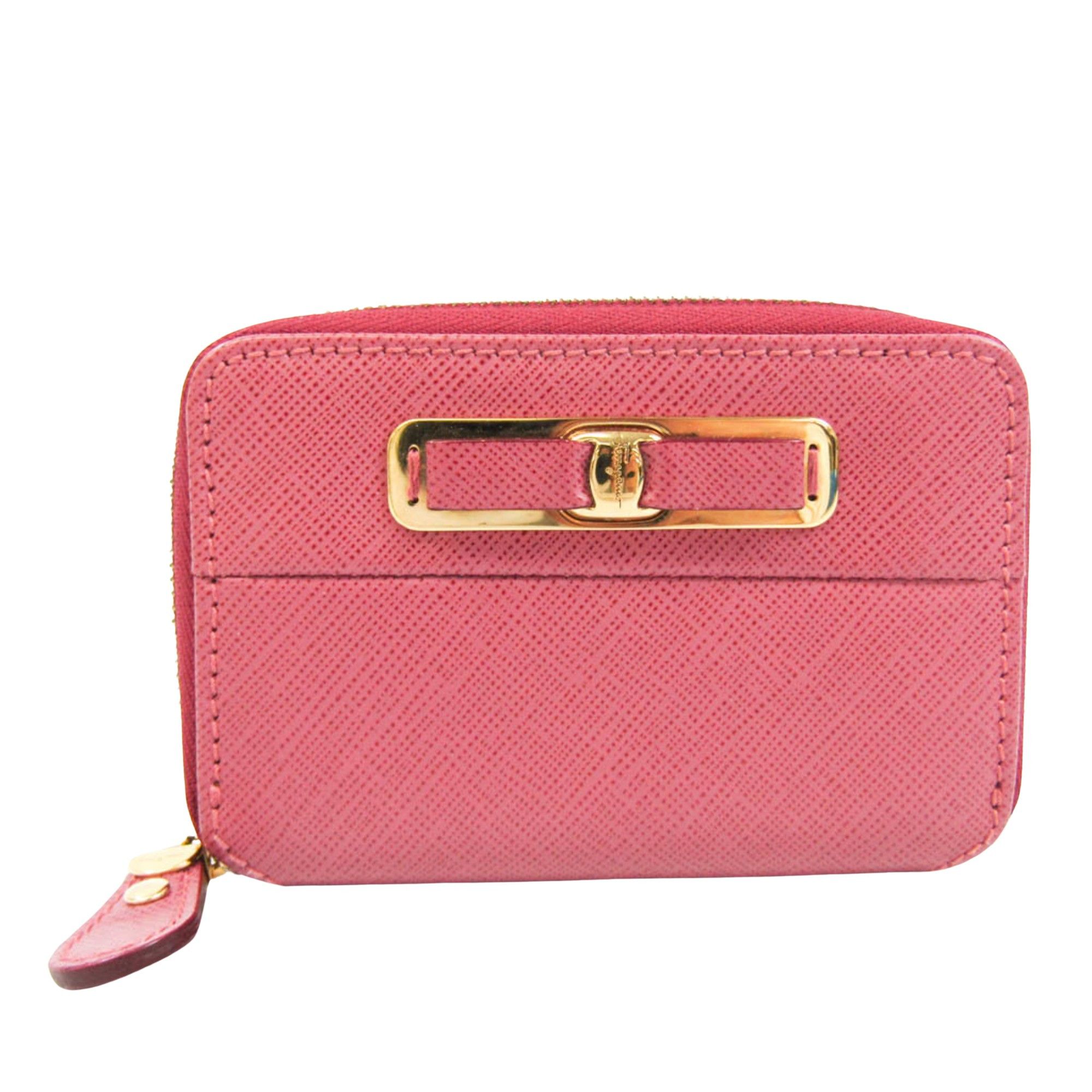 Salvatore Ferragamo Vara Pink Leather Wallet (Pre-Owned) Size ONE SIZE - 1 Thumbnail