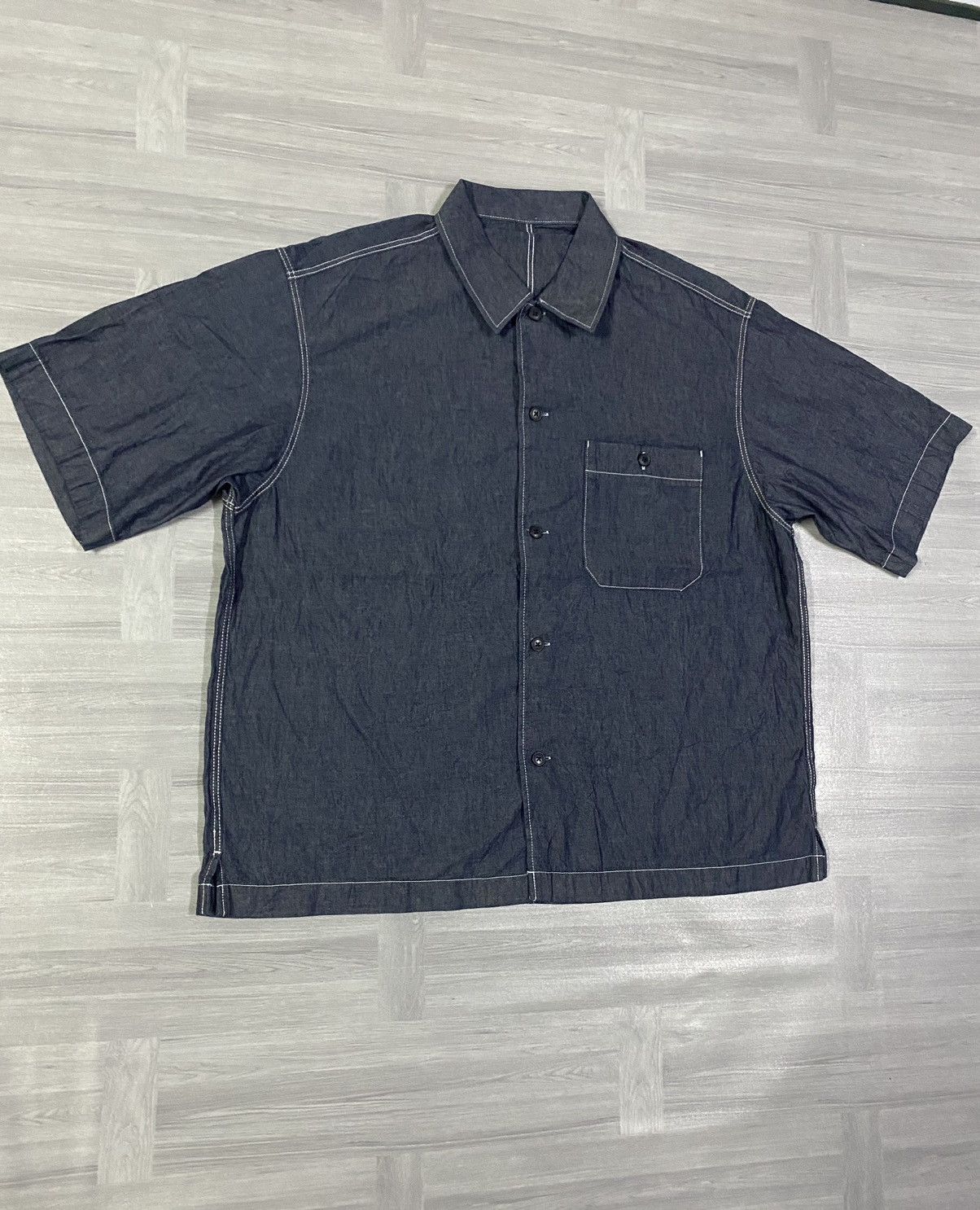 GU GU Denim Oversized Work T-Shirt Size US XL / EU 56 / 4 - 3 Thumbnail