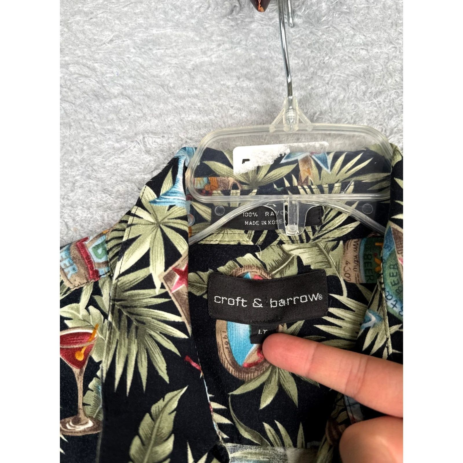 Croft & Barrow Croft & Barrow Shirt Men Large Black Tall Floral Hawaiian Button-Through Rayon Vintage No Size US L / EU 52-54 / 3 - 7 Thumbnail