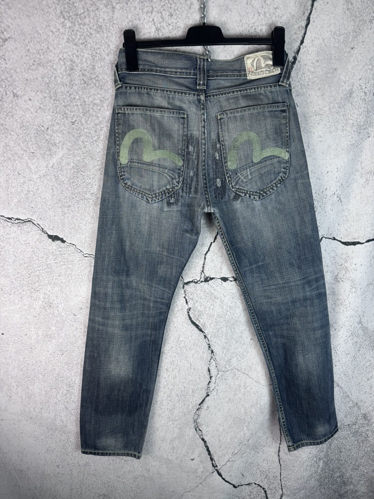 image of Evisu Puma Distressed Vintage Denim Jeans Size 30X32 in Blue, Men's