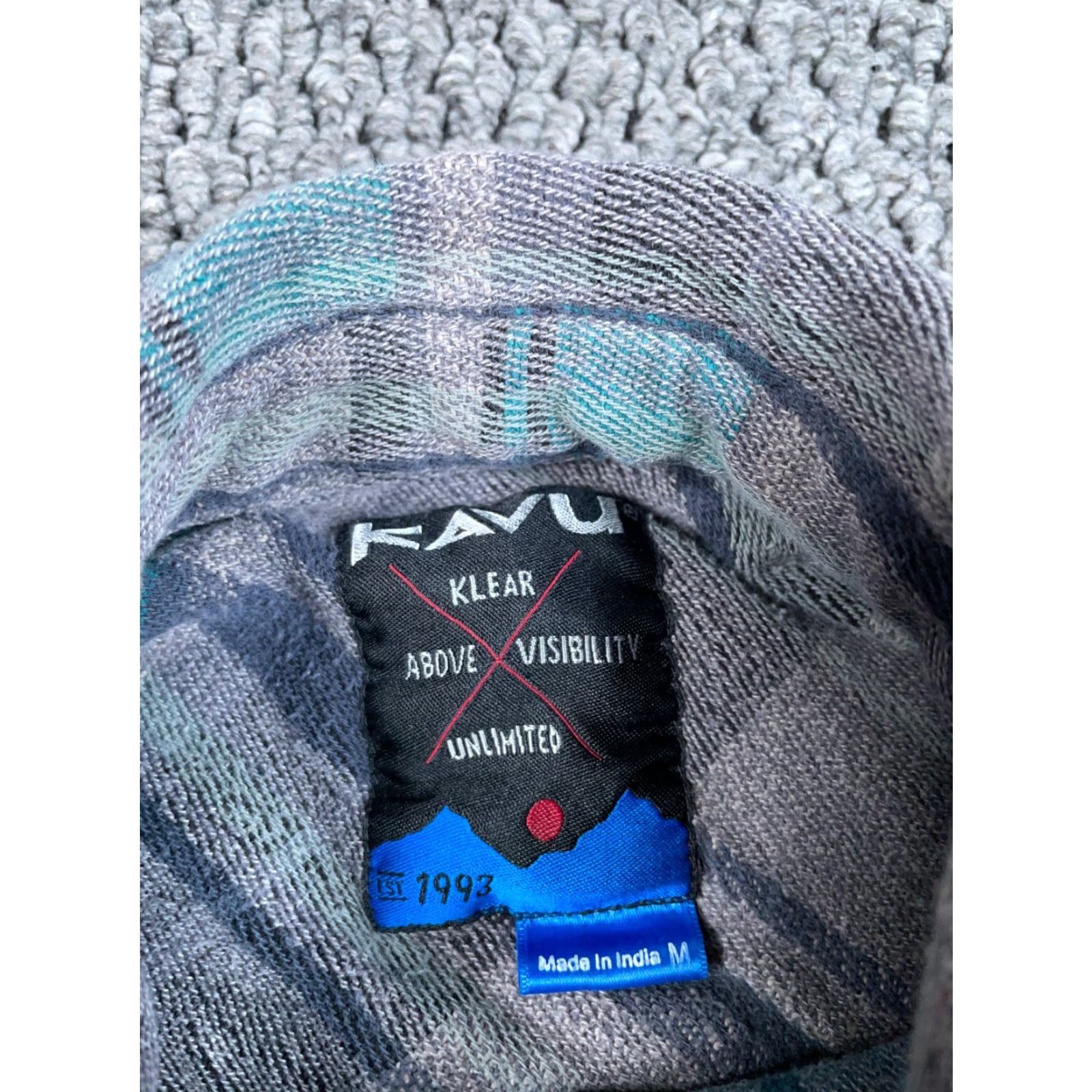KAVU KAVU Heavyweight Flannel Shirt Adult Medium Gray Plaid Workwear Grunge Size US M / EU 48-50 / 2 - 3 Thumbnail