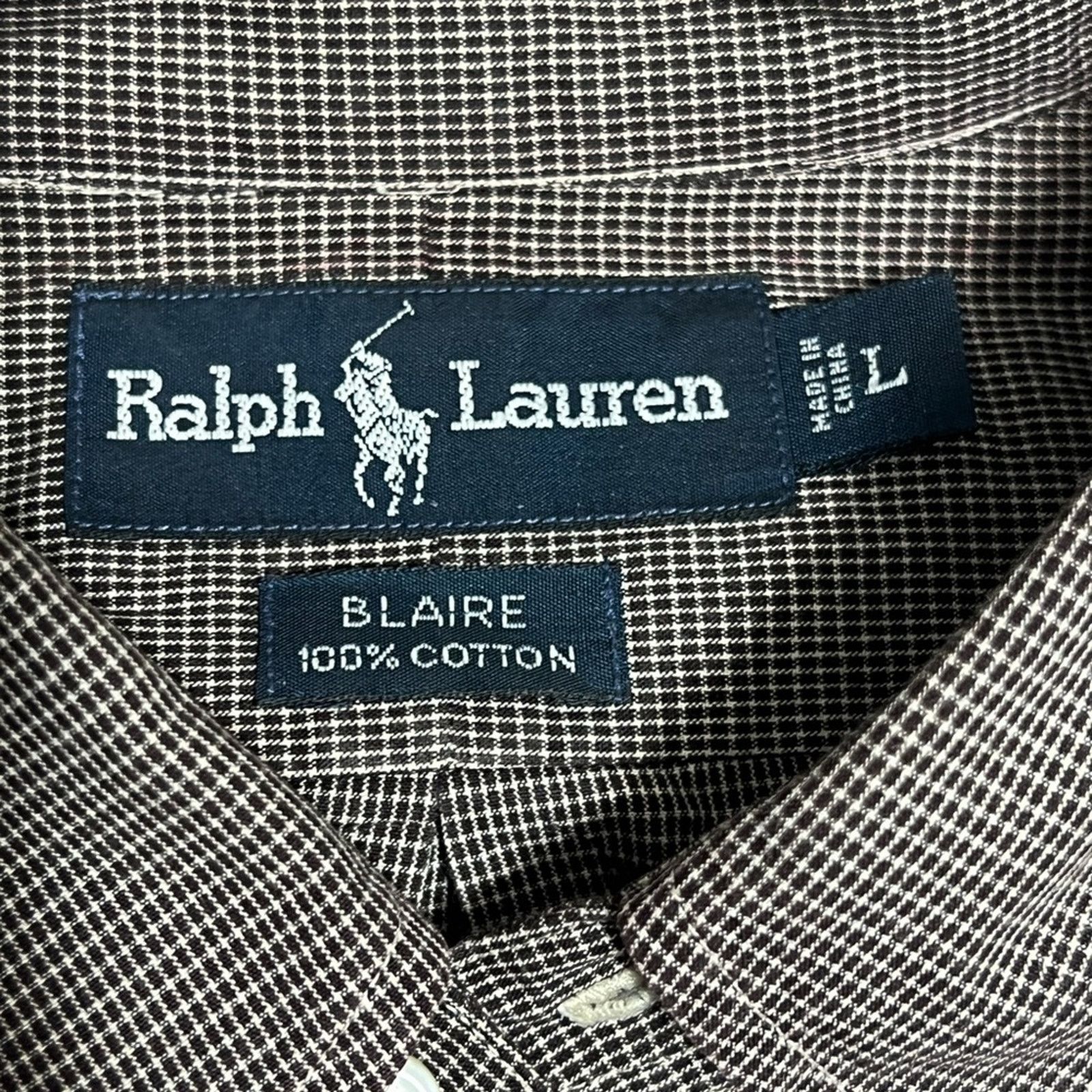 Polo Ralph Lauren Ralph Lauren Blaire Shirt Men's Brown White Micro Check Pony Size US L / EU 52-54 / 3 - 5 Thumbnail