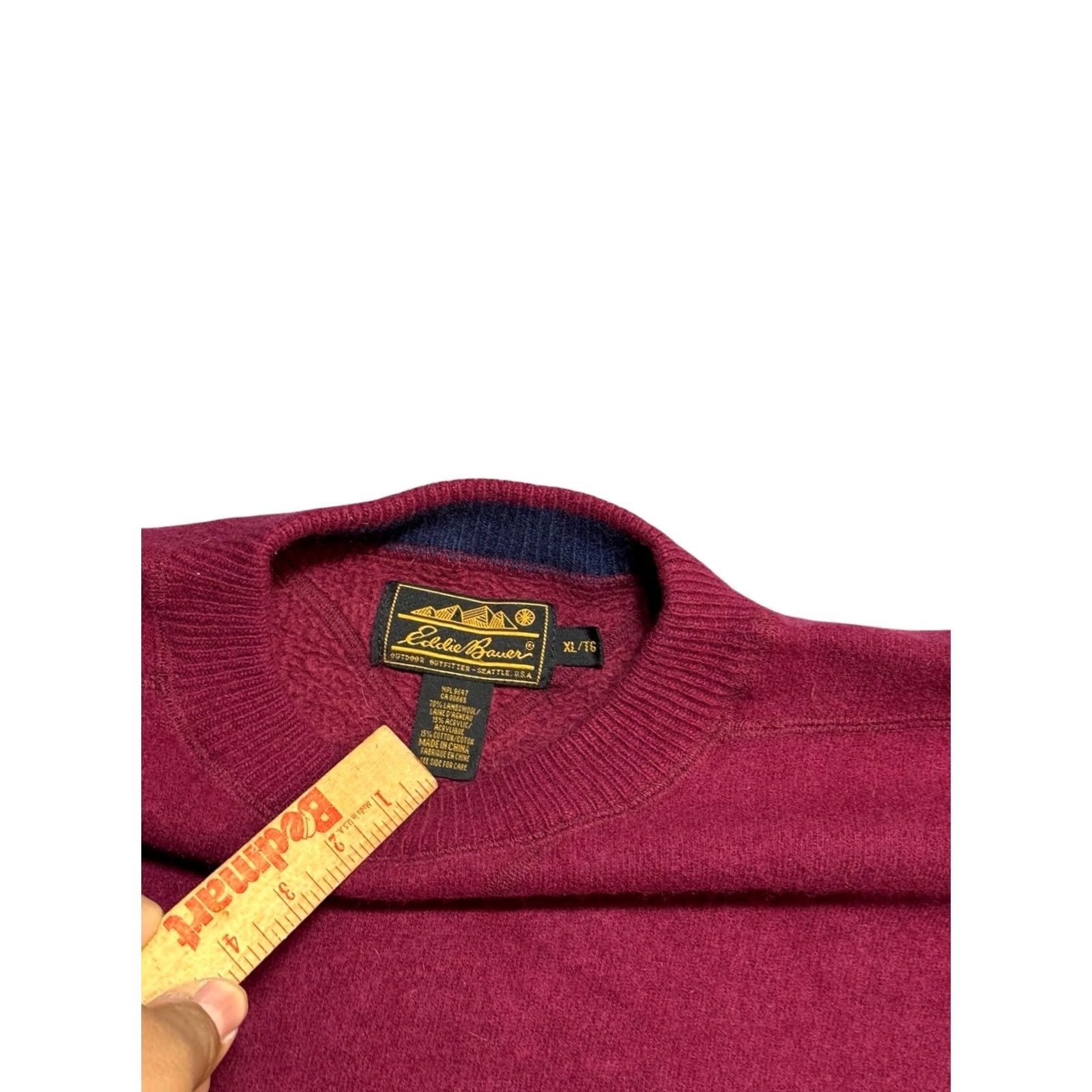 Eddie Bauer VINTAGE Eddie Bauer Sweater XL Mens Wool Heather Maroon High Neck Size US XL / EU 56 / 4 - 5 Thumbnail