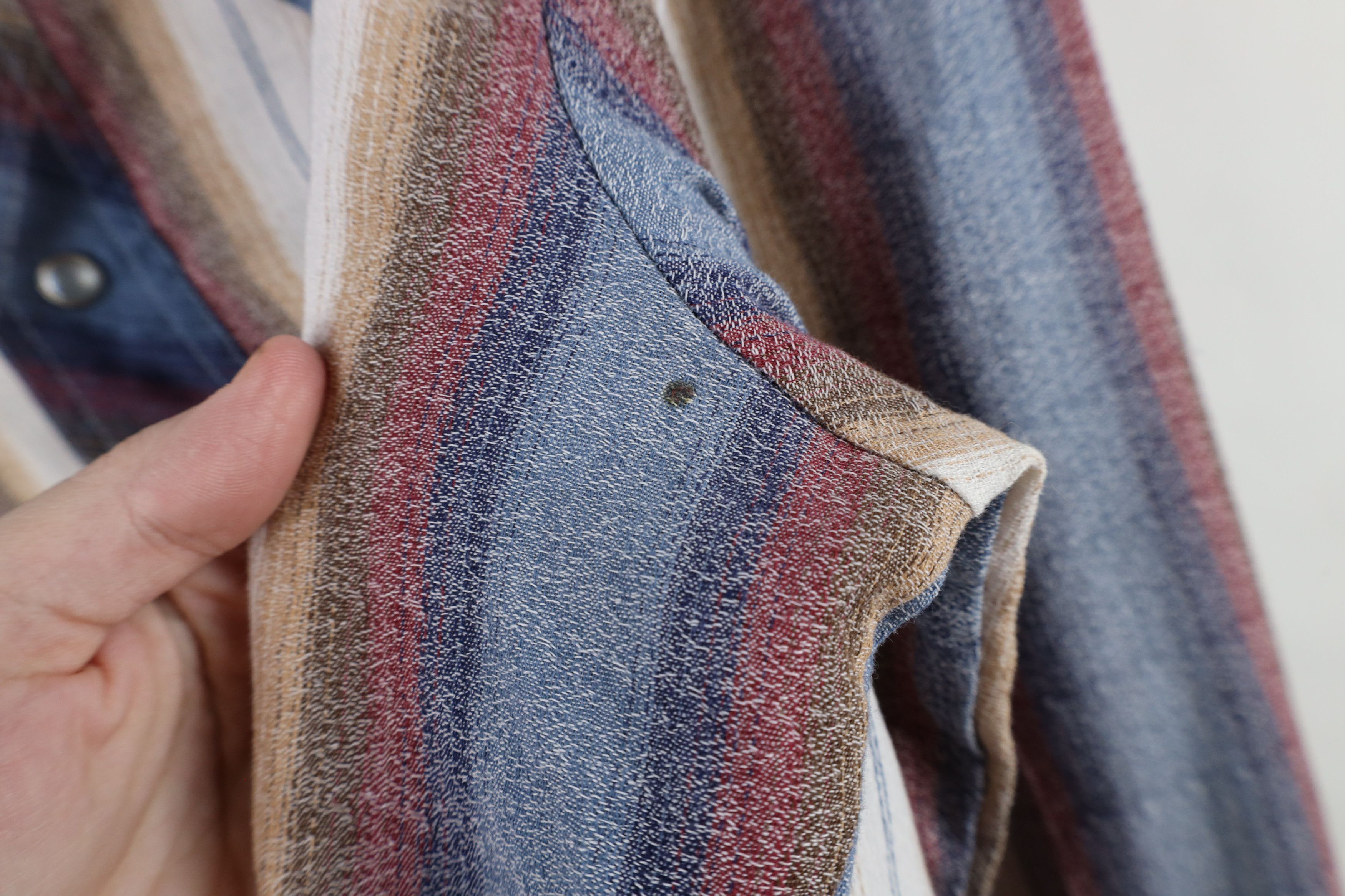 Vintage Vintage 70s Streetwear Striped Western Snap Button Shirt Size US L / EU 52-54 / 3 - 8 Thumbnail