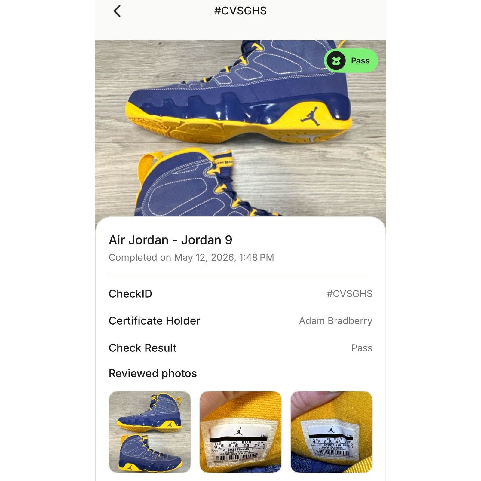 Jordan Brand Air Jordan 9 Retro Calvin Bailey - Size 9.5 Size US 9.5 / EU 42-43 - 10 Thumbnail