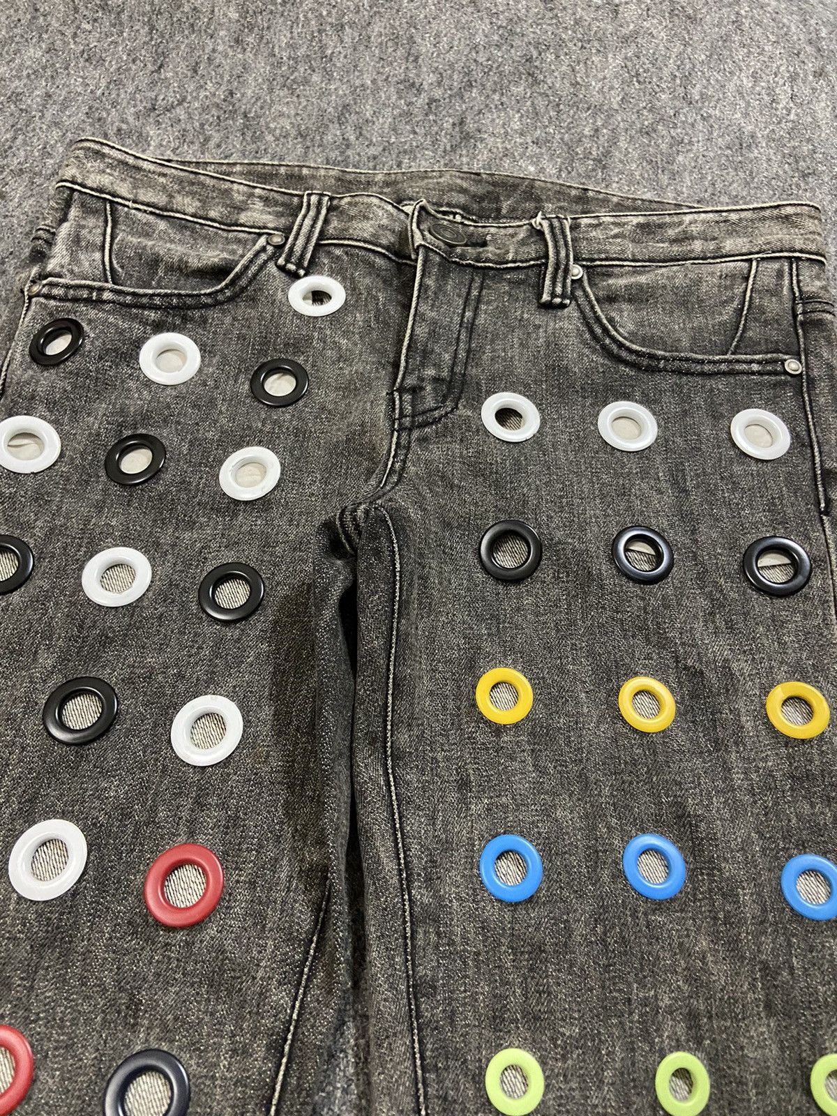 If Six Was Nine × Le Grande Bleu (L.G.B.) Vintage y2k anothershop denim pants with pin hole Size 29" - 5 Thumbnail