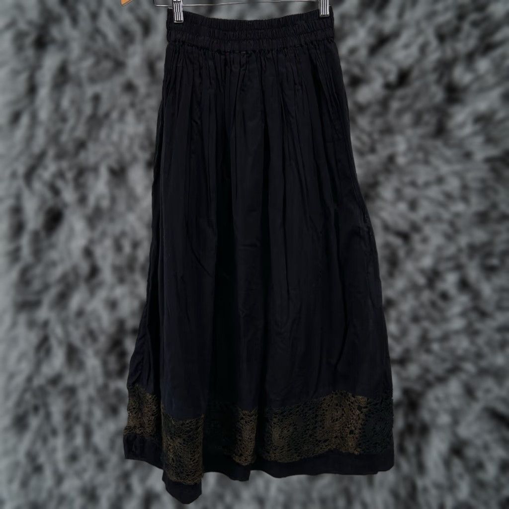 Vintage VINTAGE Effeci Maxi Skirt Medium Black Crochet Detail Witchy 90s Y2K Womens Size 32" / US 10 / IT 46 - 1 Thumbnail