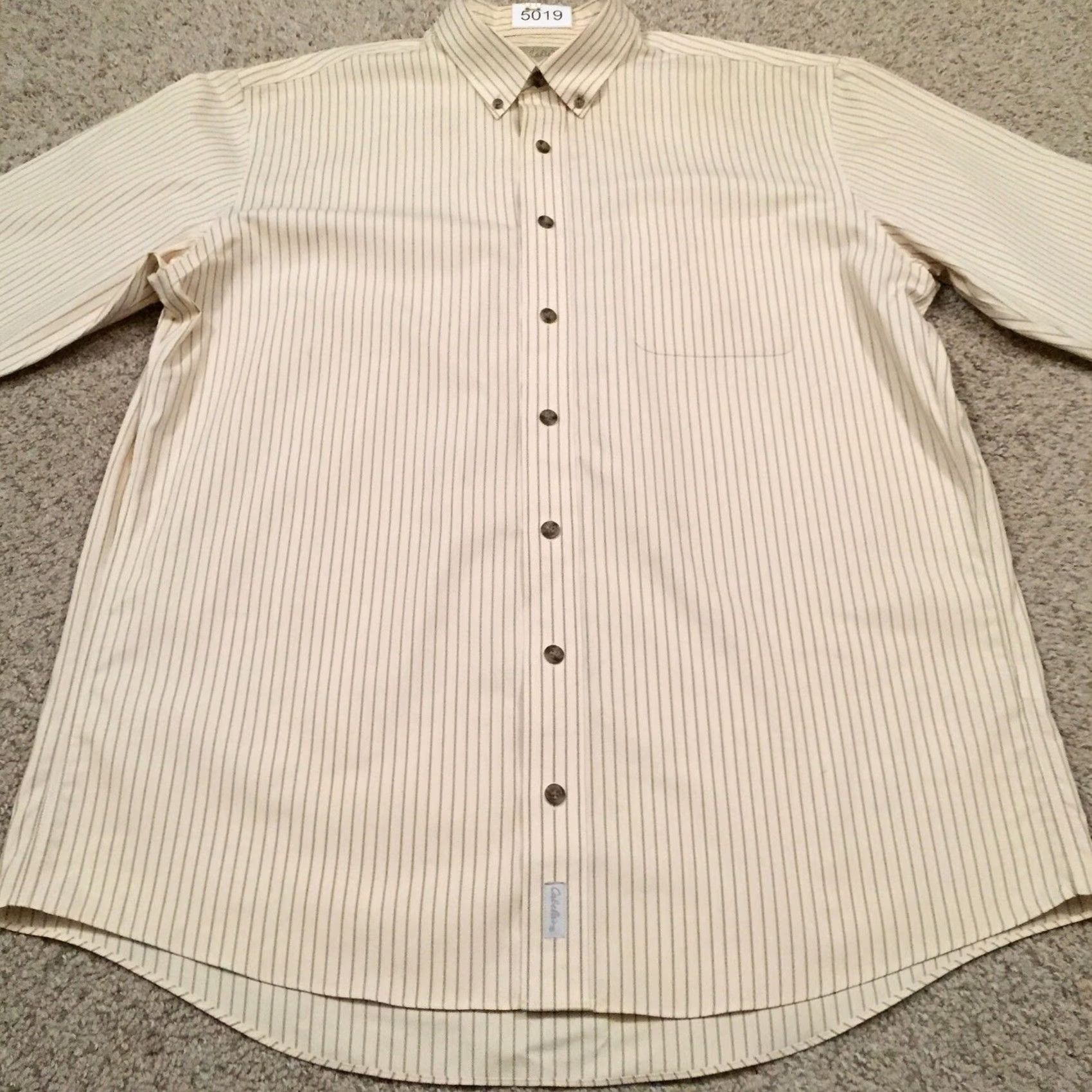 Vintage Cabela's Shirt Mens Large Green Striped Long Sleeve Button Up Size US L / EU 52-54 / 3 - 5 Thumbnail