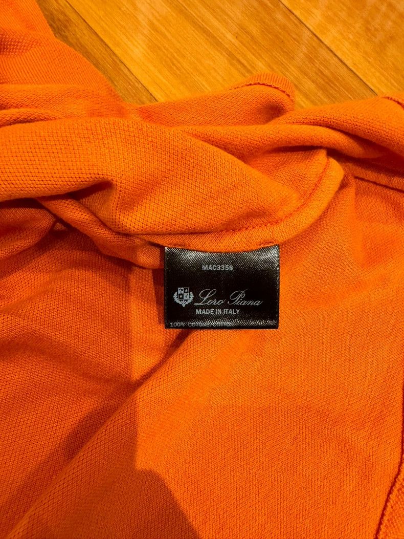 Loro Piana LORO PIANA Pure cotton orange Polo shirt Size US XL / EU 56 / 4 - 4 Thumbnail