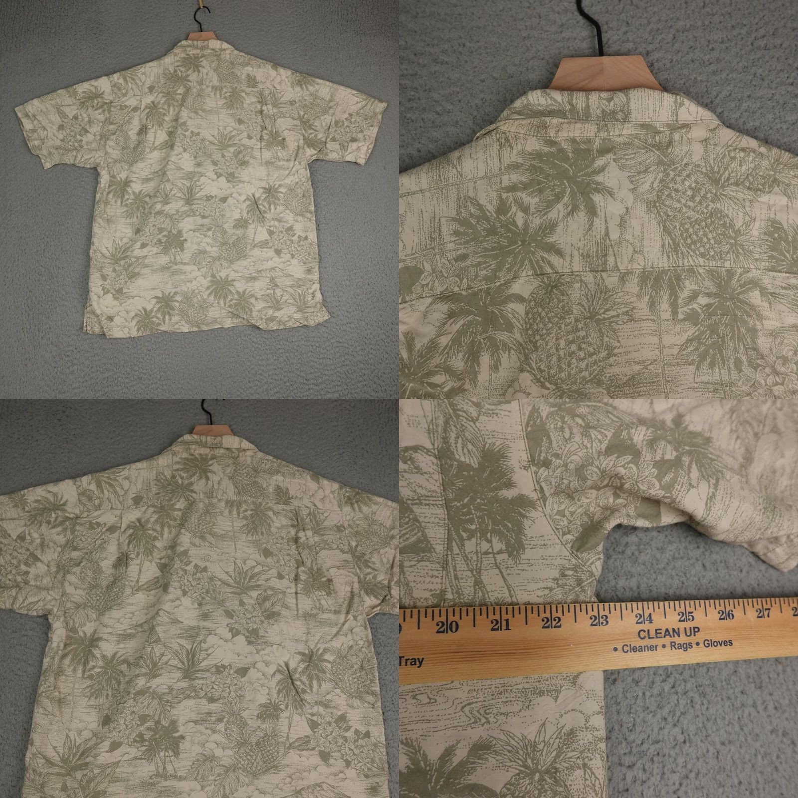 Tommy Bahama Tommy Bahama Shirt Mens M Beige Hawaiian Floral Button-Up Camp Pineapple Casual Travel Size US M / EU 48-50 / 2 - 8 Thumbnail