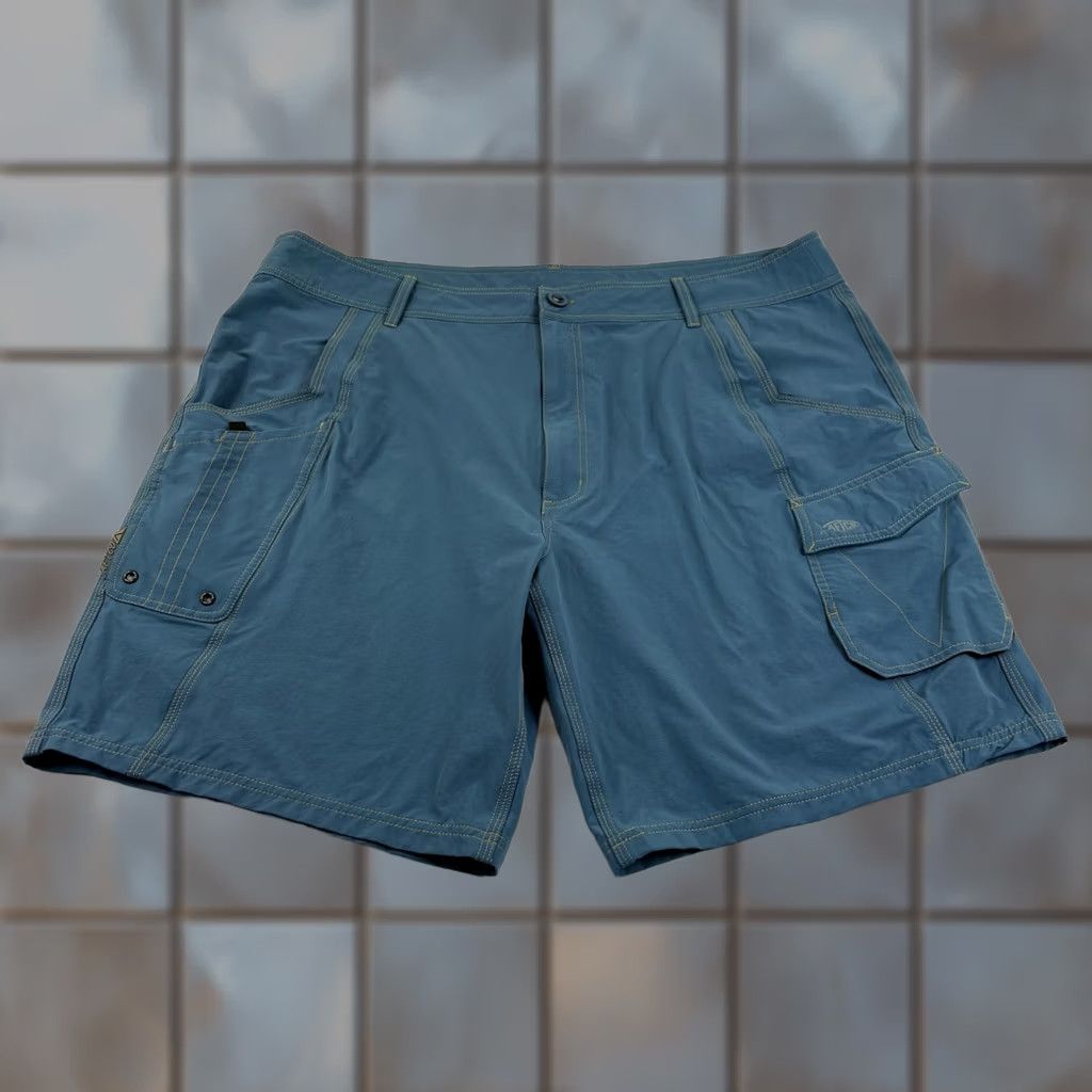 Vintage AFTCO Shorts Mens Size 42 Blue Cargo Stealth Fishing Performance Stretch Regular Cargo Size US 42 / EU 58 - 1 Thumbnail