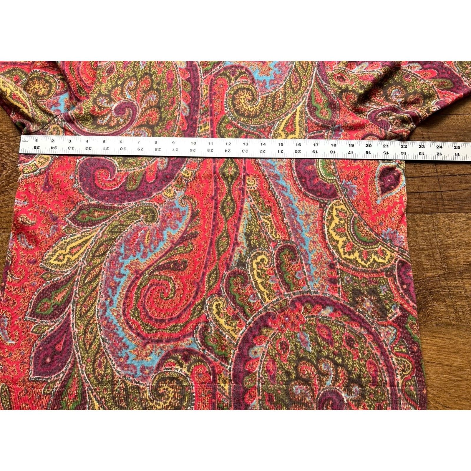 Talbots Talbots Sweater Women’s 2X Plus Petite - 100% Merino Wool Colorful Muted Paisley - Pullover Knit 3/4 Sleeve Round Neck Womens Size XXL / US 16-18 / IT 52-54 - 6 Thumbnail