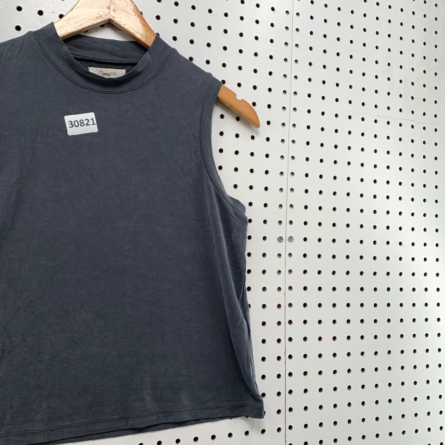 Madewell MADewell Mock Neck Tank Top Womens XS Gray Sleeveless Casual Business Tank Top XS Gray Women 16X20 Size XS / US 0-2 / IT 36-38 - 4 Thumbnail