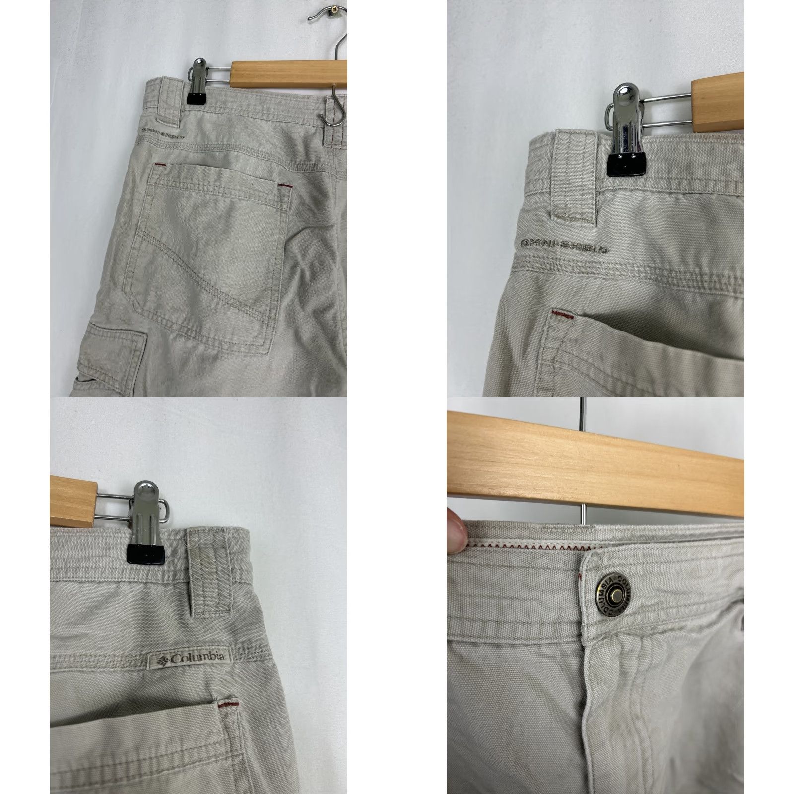 Vintage Columbia Mens Cargo Shorts Beige Cotton 34x10.5 Hiking Cargo Pockets Easy Care Lightweight - Mens Size US 34 / EU 50 - 9 Thumbnail