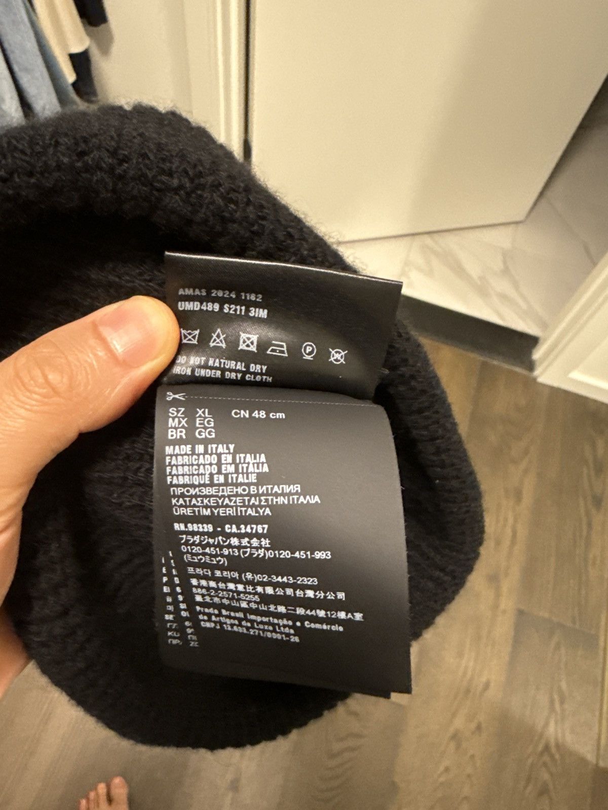 Prada Prada beanie wool black Size ONE SIZE - 5 Thumbnail
