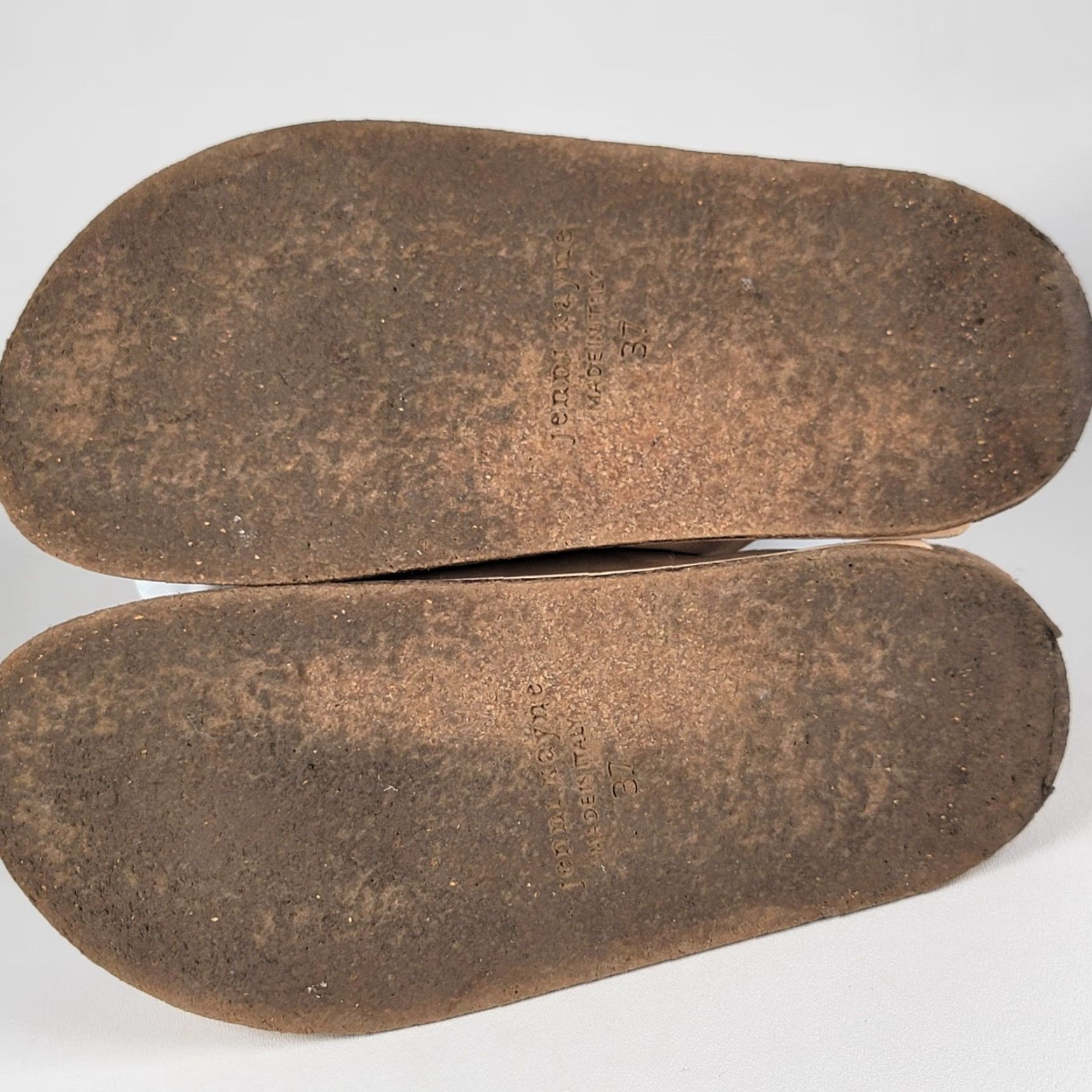 Vintage Jenni Kayne Mules Women Slip-On Flat Brown Tan Leather Suede Size 6 US 37 EU 37/6 Mens Womens Girls? Size US 6 / IT 36 - 7 Thumbnail