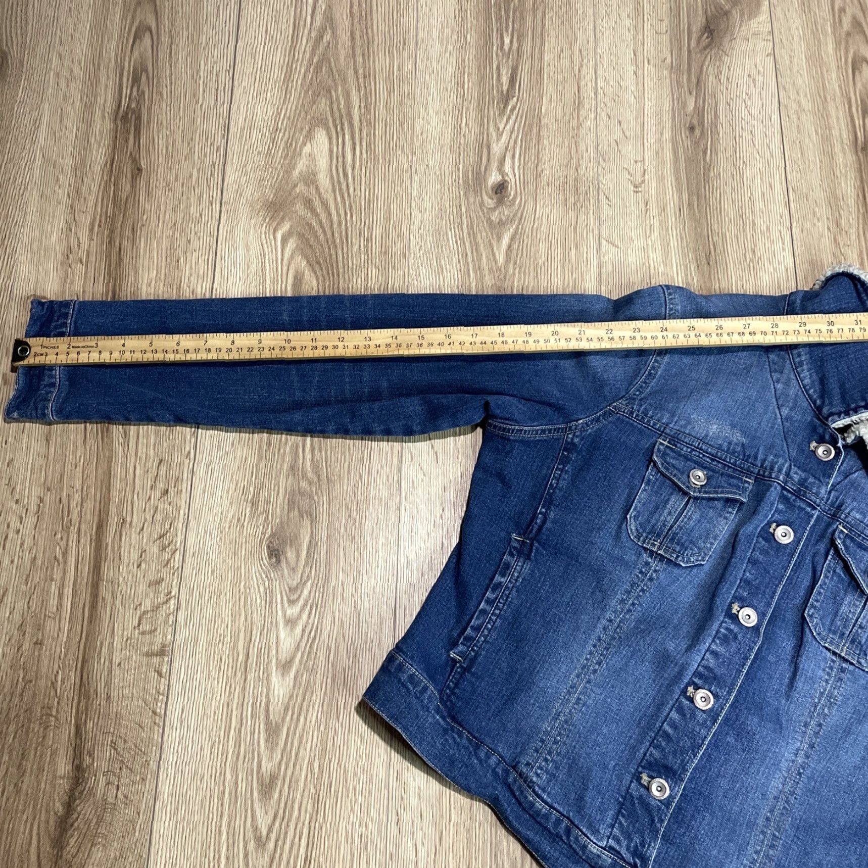 Denime VINTAGE Sonoma Women's Denim Trucker Jacket XL Blue Casual Classic 80s Size 40" / US 18 - 7 Thumbnail