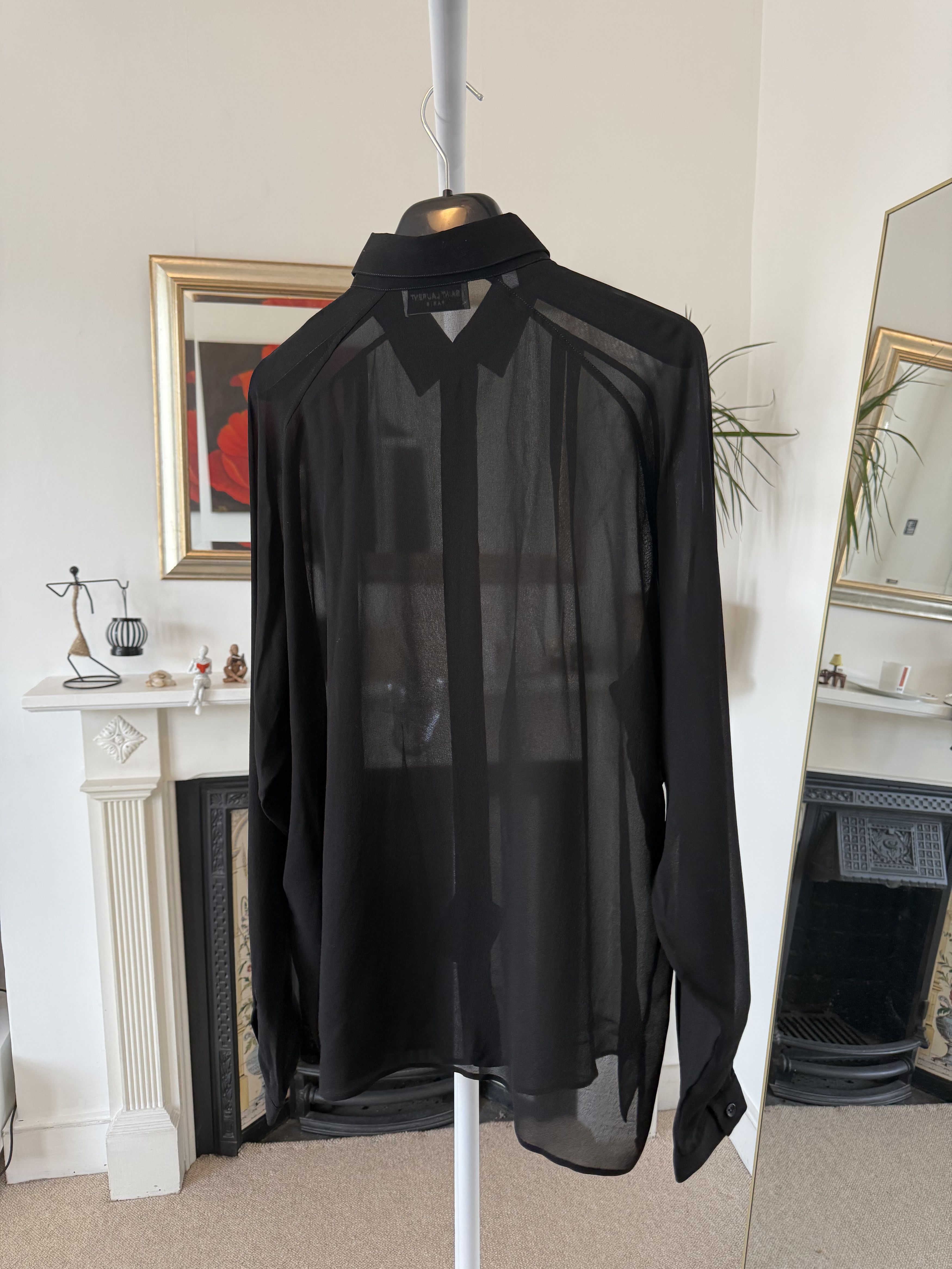 Saint Laurent Paris SS23 Saint Laurent Silk Black See-Through Shirt Size US M / EU 48-50 / 2 - 5 Thumbnail