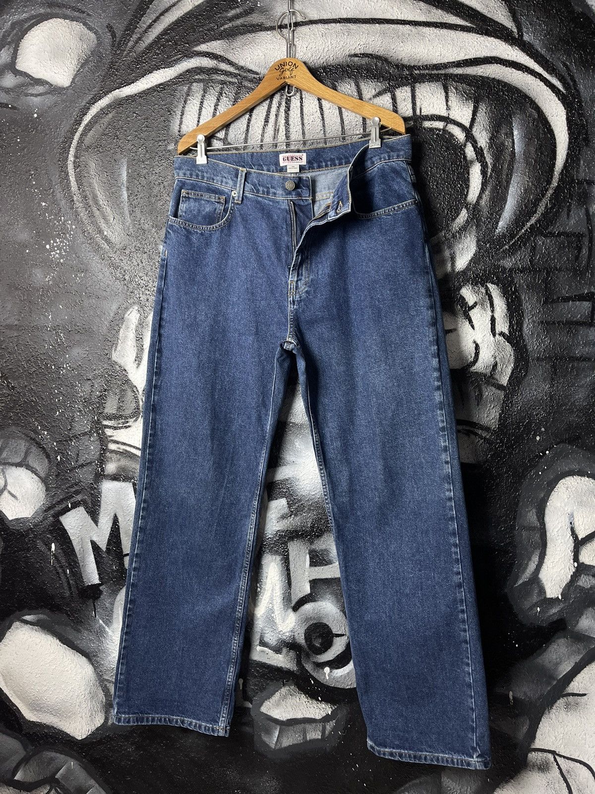 Guess Guess Vintage Washed Denim Relaxed Baggy Jeans Men’s Size 33 Size US 33 - 2 Thumbnail