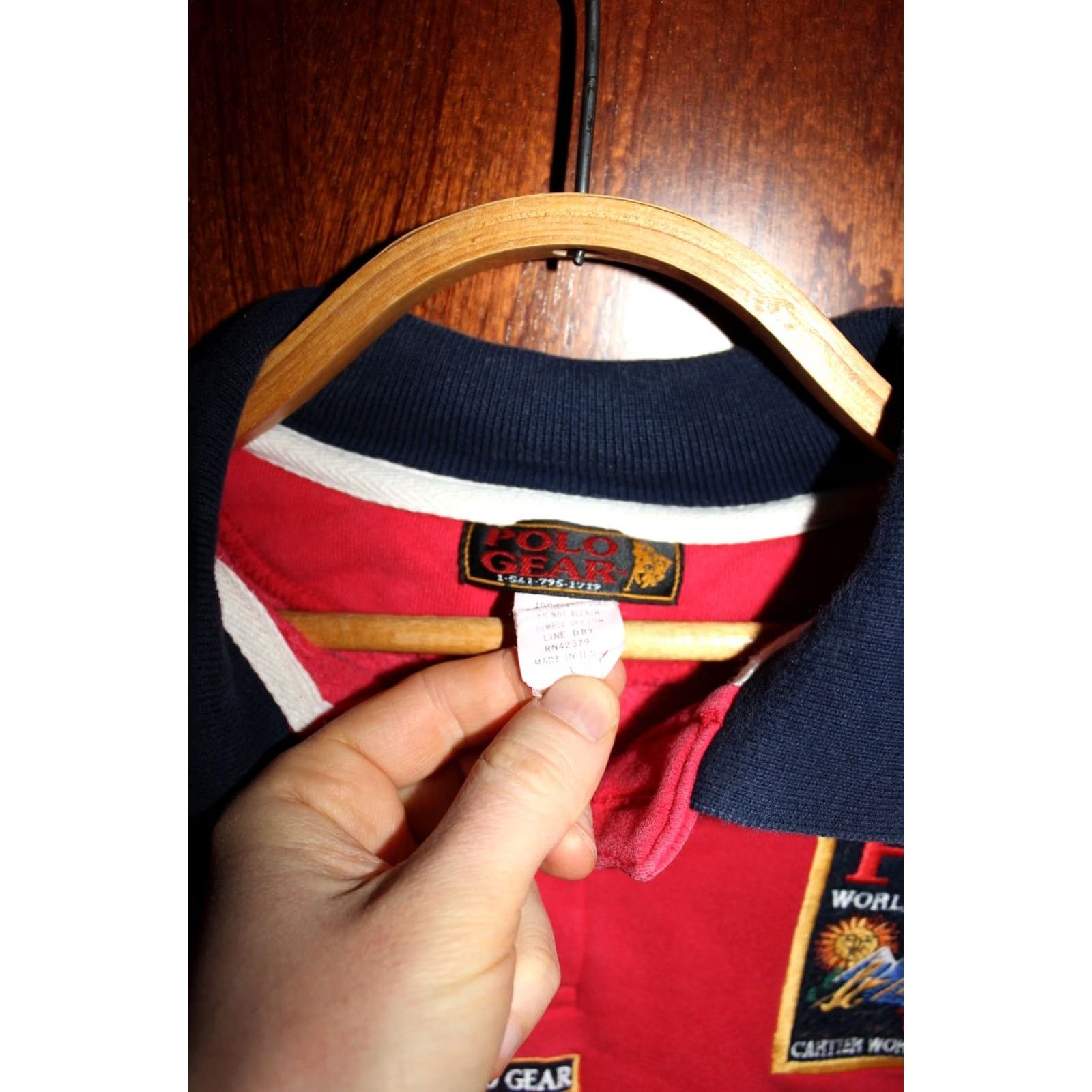 Vintage Vintage Polo jersey shirt Winter USA Polo Team 1990's L Red Mens Polo shirt Size US L / EU 52-54 / 3 - 4 Thumbnail