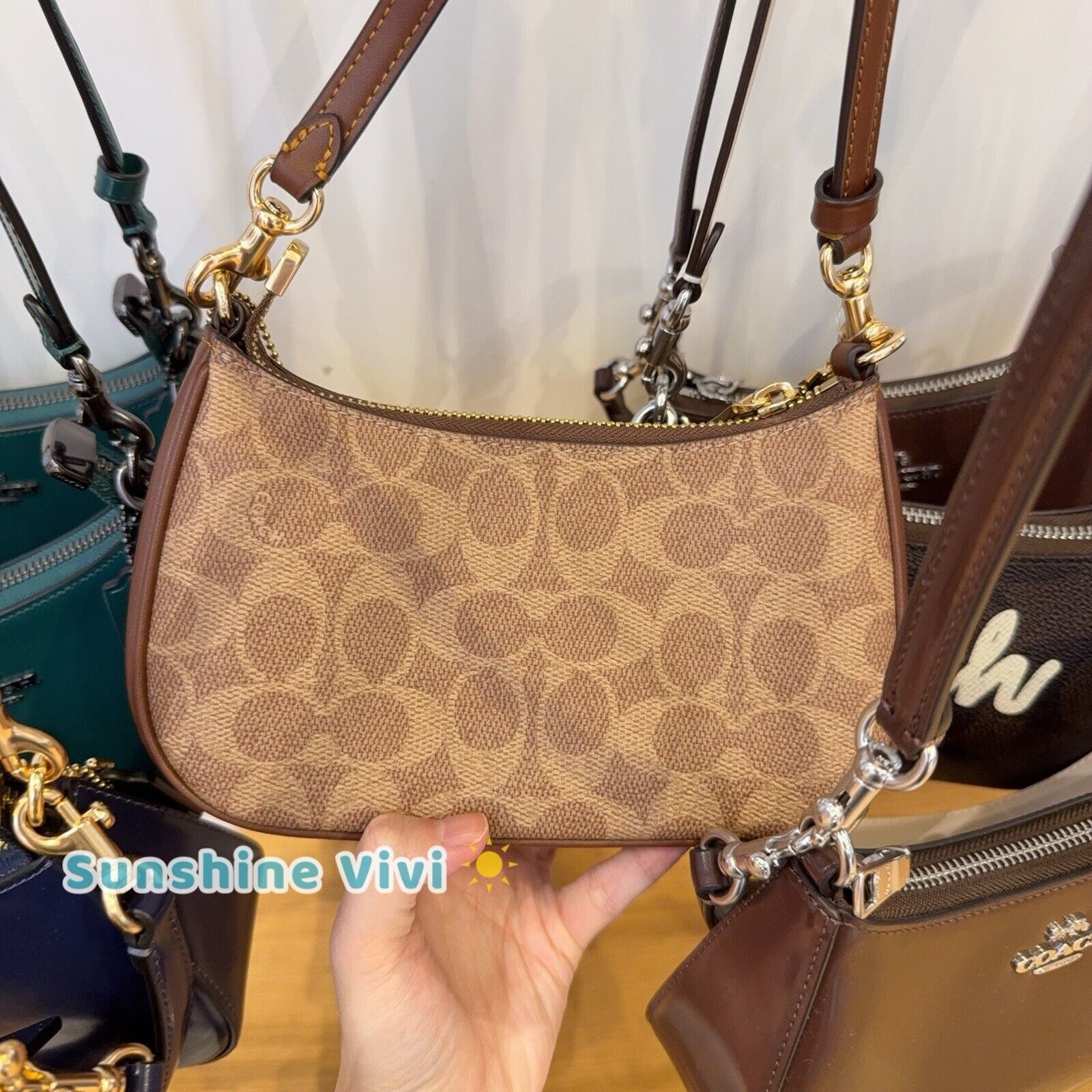 Coach NWT COACH Teri Mini Crossbody Bag CW323 Tan/Brown Size ONE SIZE - 3 Thumbnail