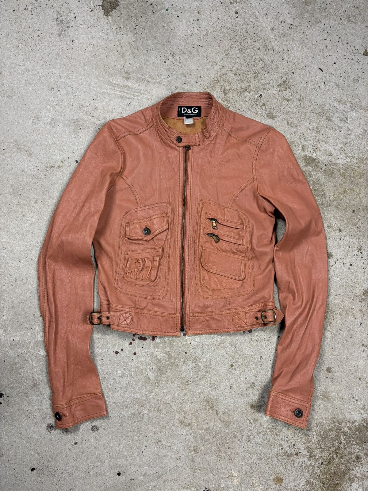 Dolce & Gabbana 2003 Dolce & Gabbana Leather Utility Army Military Jacket Size M / US 6-8 / IT 42-44 - 1 Thumbnail