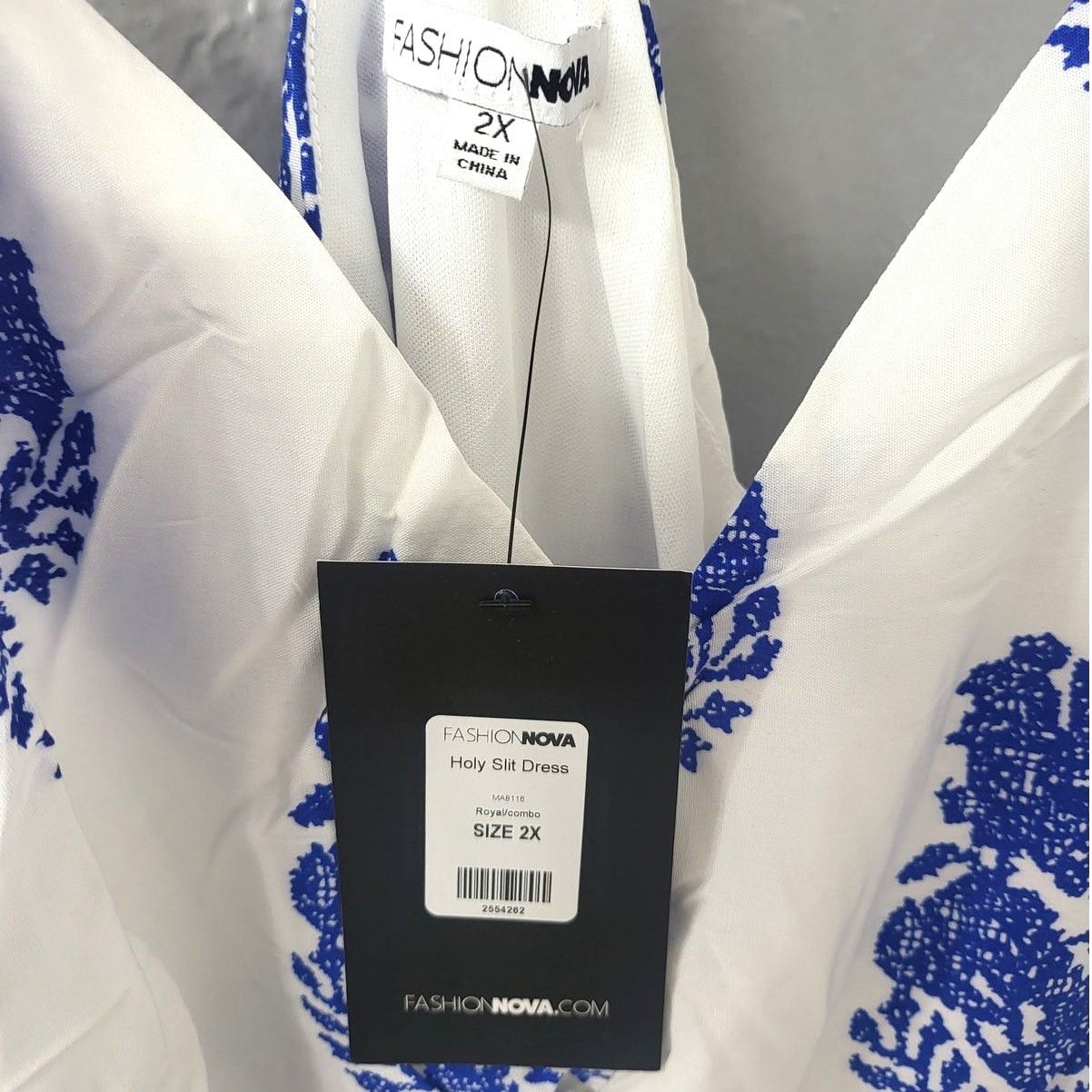Other Fashion Nova Holy Slit Dress in Royal Blue/White - 2X Size XXL / US 16-18 / IT 52-54 - 6 Thumbnail