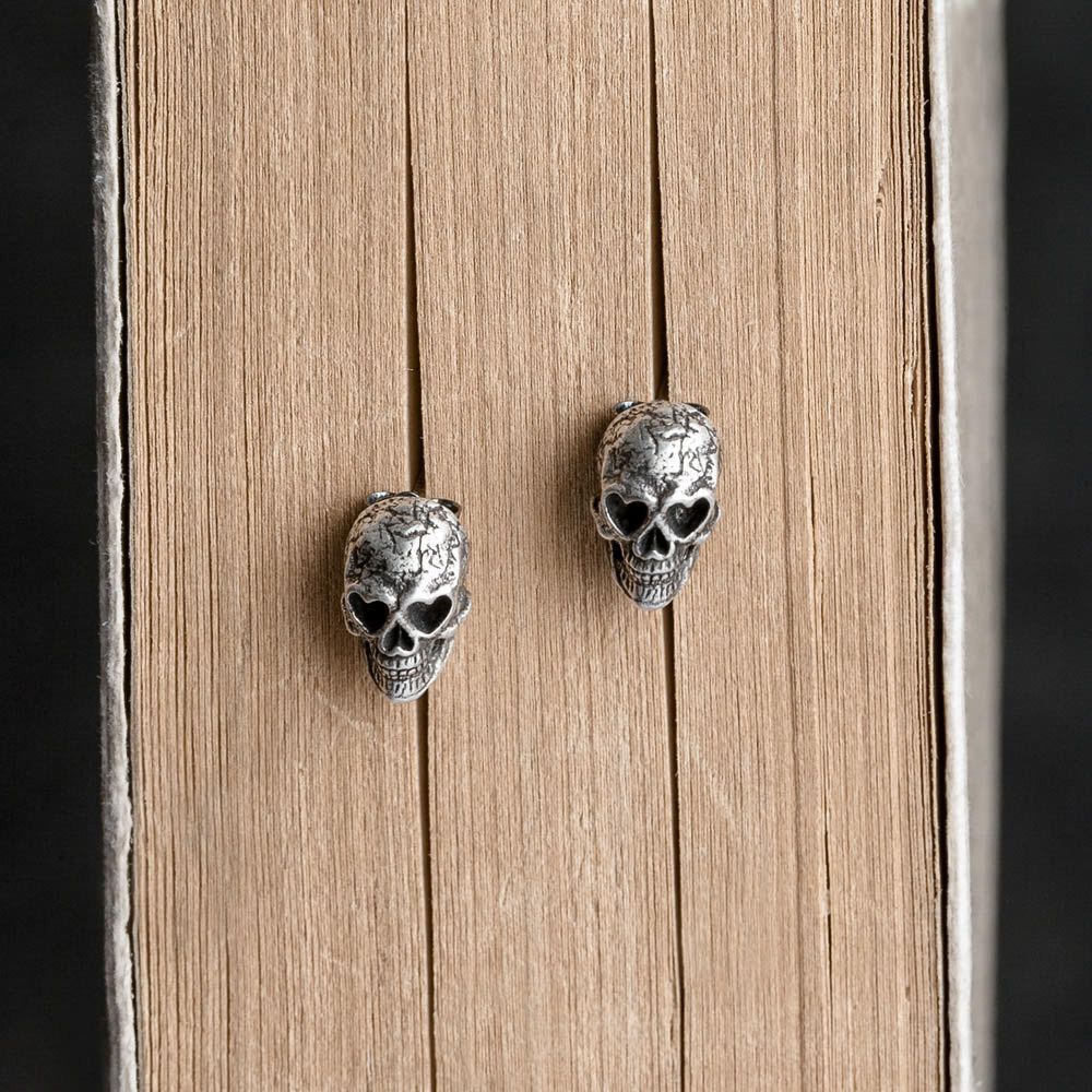 Jewelry Skull Vintage Earrings One Pairs Chrome Jewelry Size ONE SIZE - 2 Thumbnail