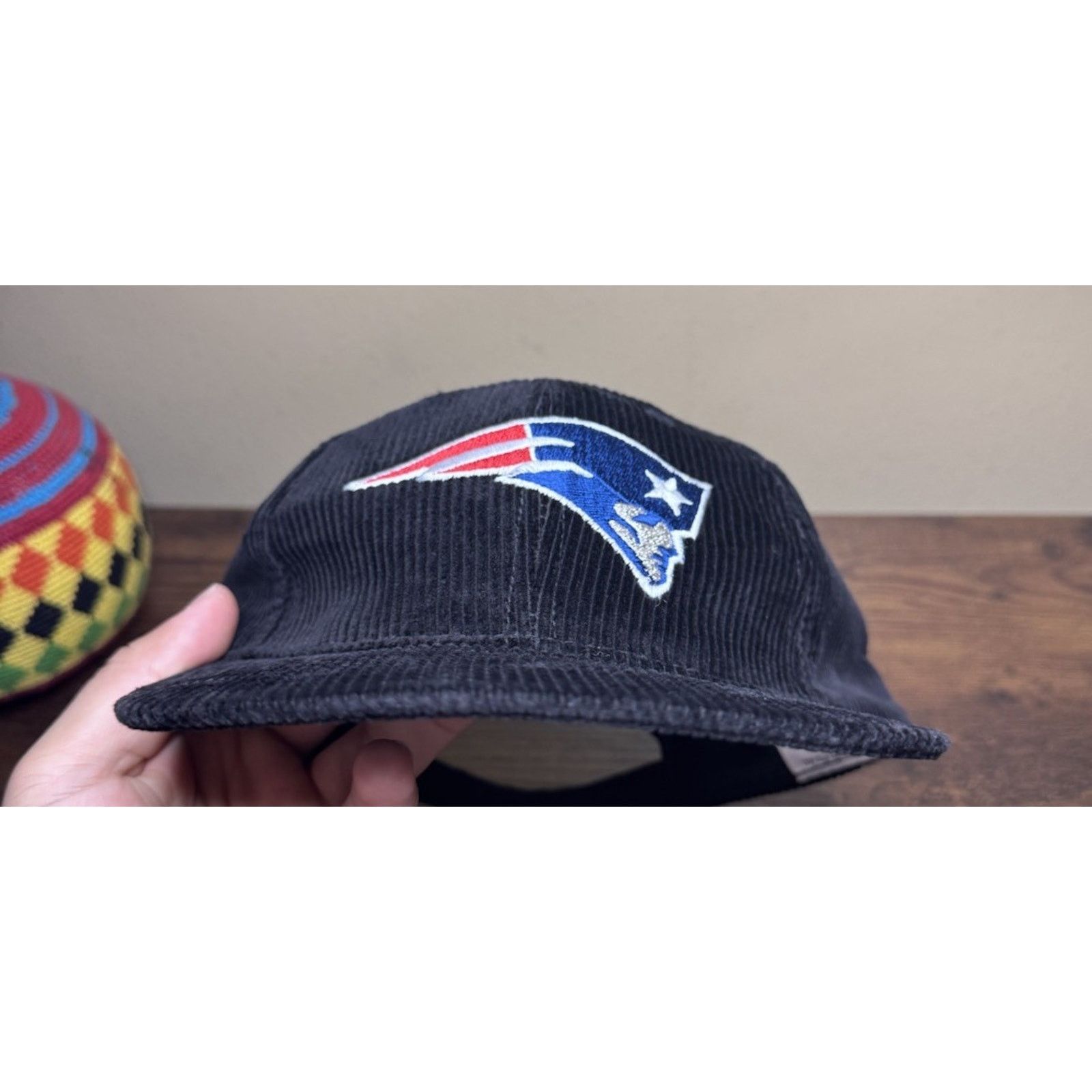 Logo Athletic Vintage Patriots Logo Athletic Corduroy Strapback Hat Size ONE SIZE - 7 Thumbnail