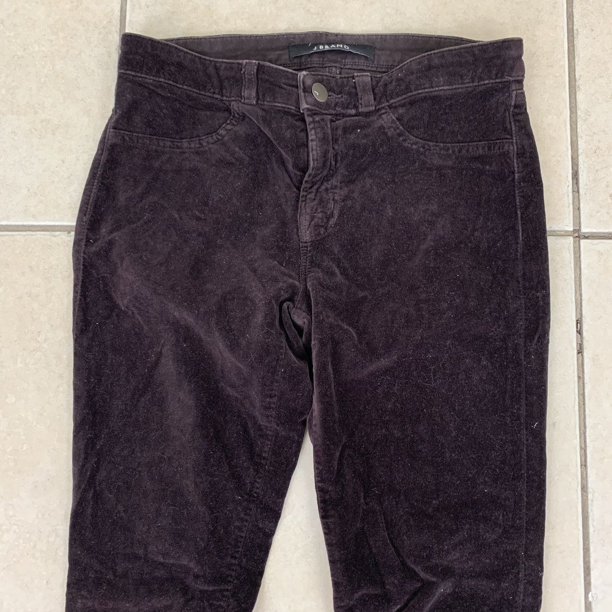 J Brand J Brand Mayan Super Skinny Burgundy Suede Pants Size 27 Size 27" / US 4 / IT 40 - 2 Thumbnail