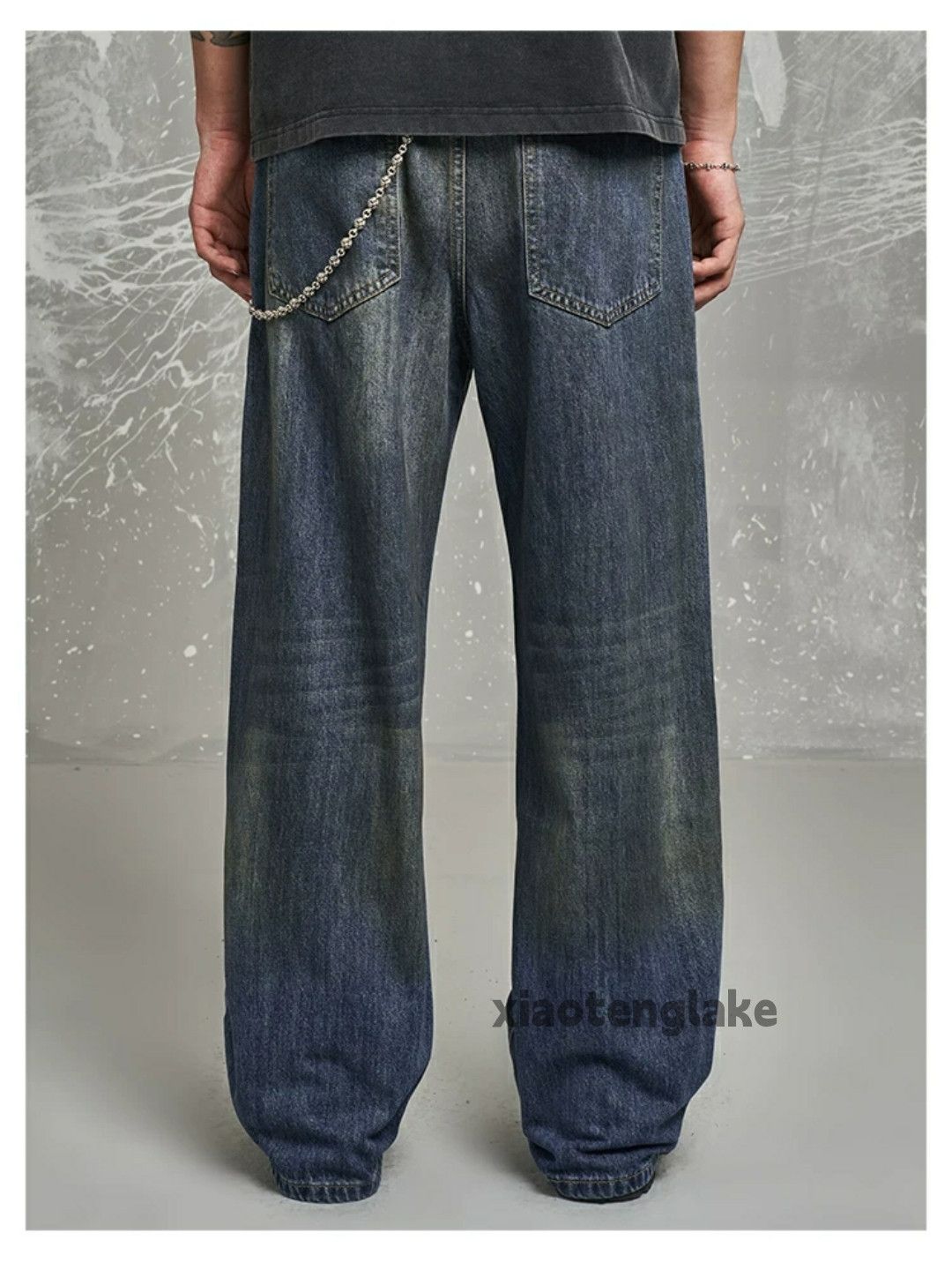 Jean × Vintage washed faded skate hiphop stain loose baggy jeans Size US 32 / EU 48 - 5 Thumbnail