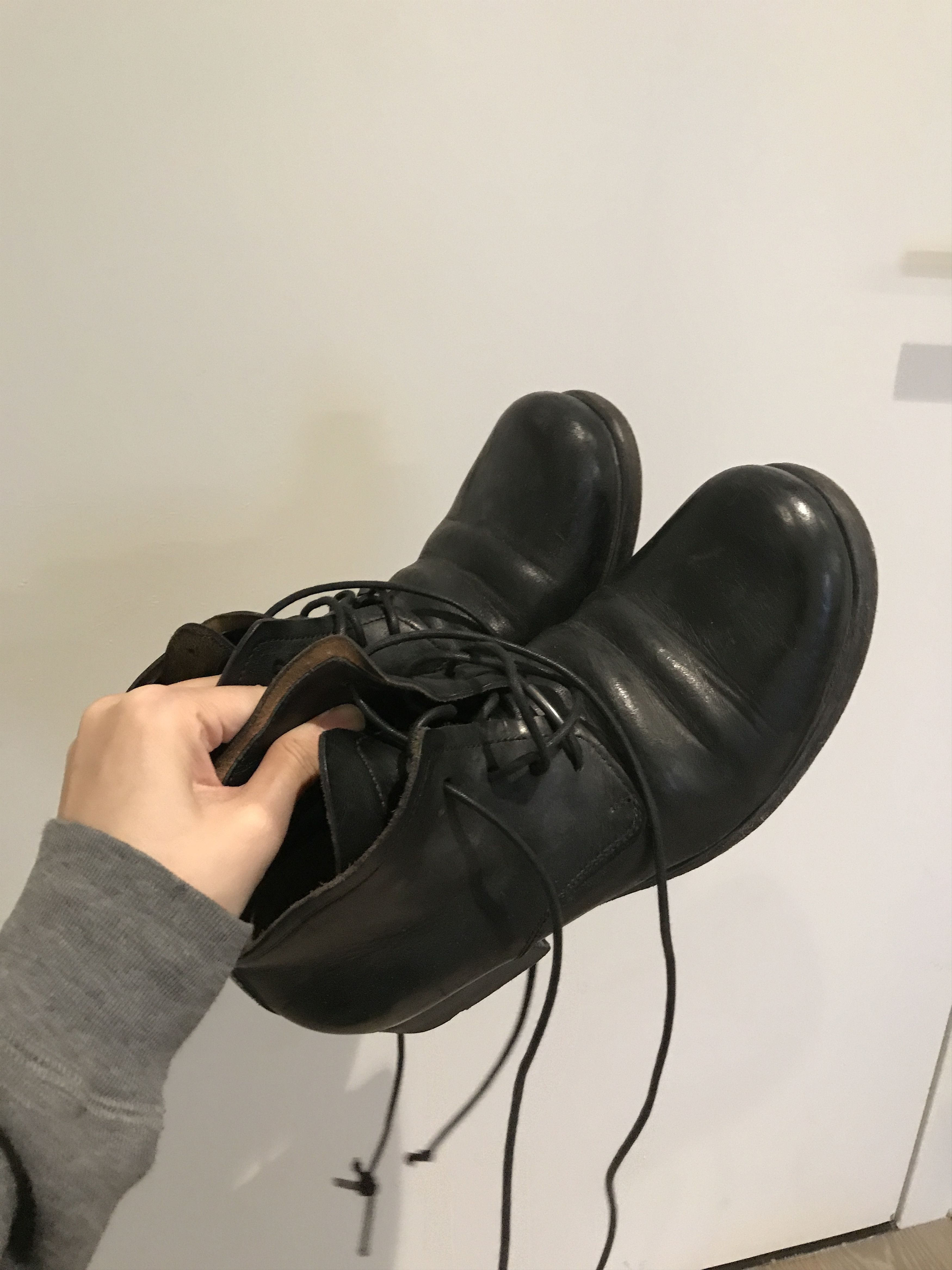 Layer-0 Layer-0 Black Leather Lace-Up Shoes Size 37 Size US 7 / IT 37 - 1 Thumbnail