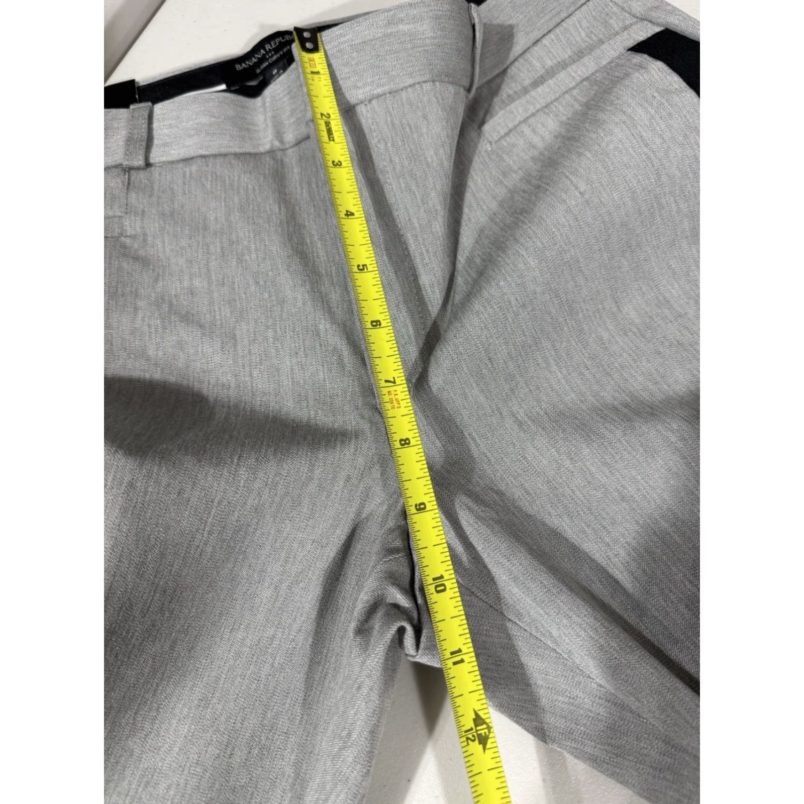 Banana Republic Banana Republic Sloan Gray Black Stripes Ankle Pant Sz 8 Mid Rise Regular Pockets Cotton Blend Women Size 30" / US 8 / IT 44 - 4 Thumbnail