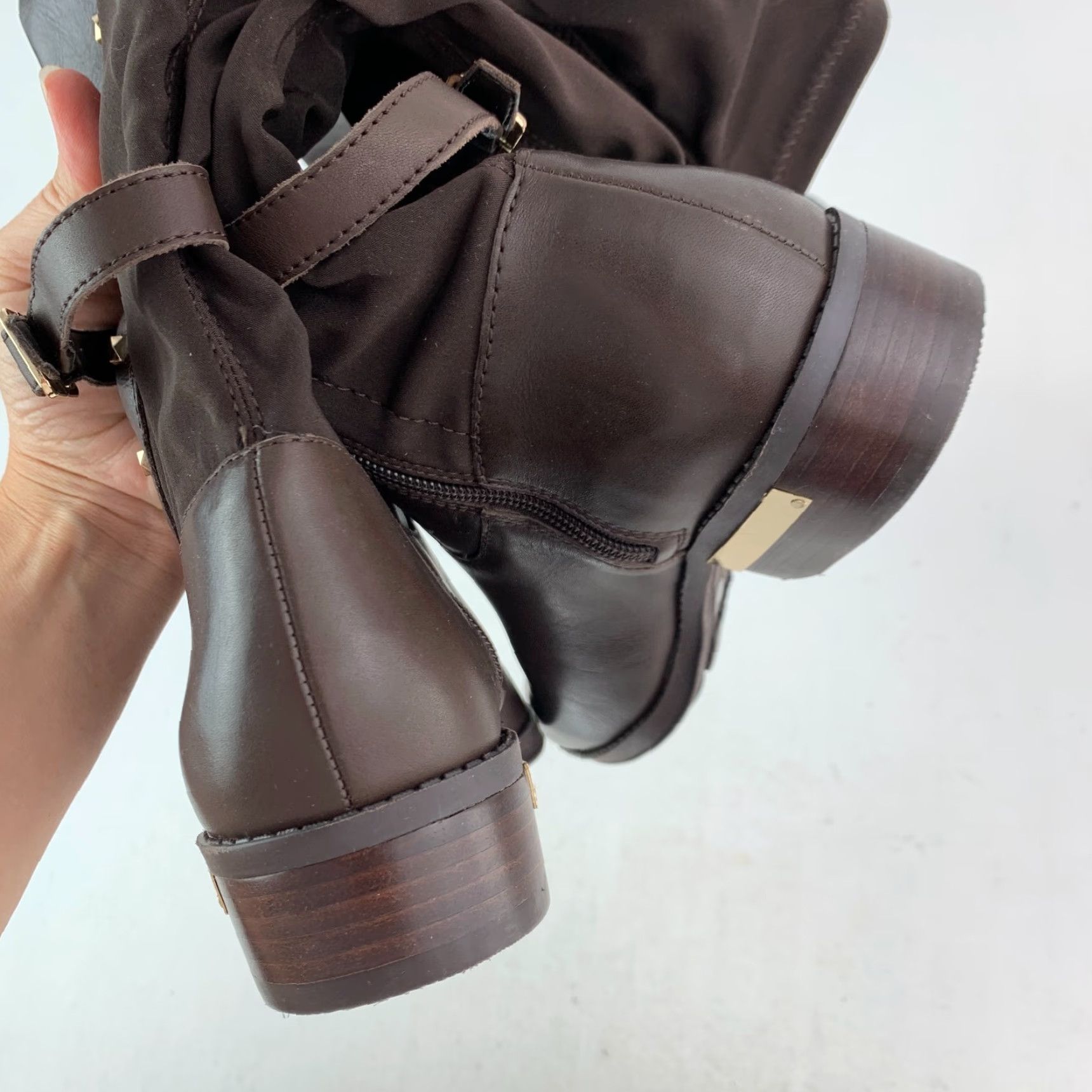 Vince Camuto Vince Camuto Pelda Tall Knee High Brown Leather Sock Boots Size 8.5 EU 38.5 Womens Size US 9 / IT 39 - 5 Thumbnail