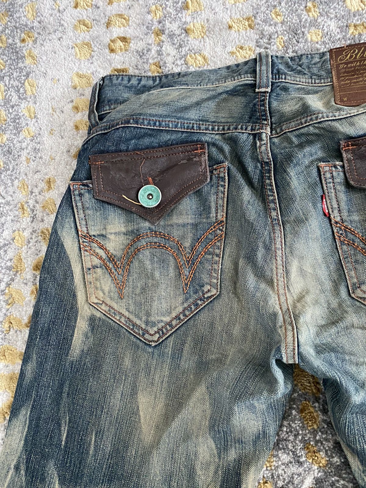 Edwin EDWIN BLUE TRIP NATURAL DISTRESS ABSTRACT DENIM RARE Size US 34 / EU 50 - 9 Thumbnail