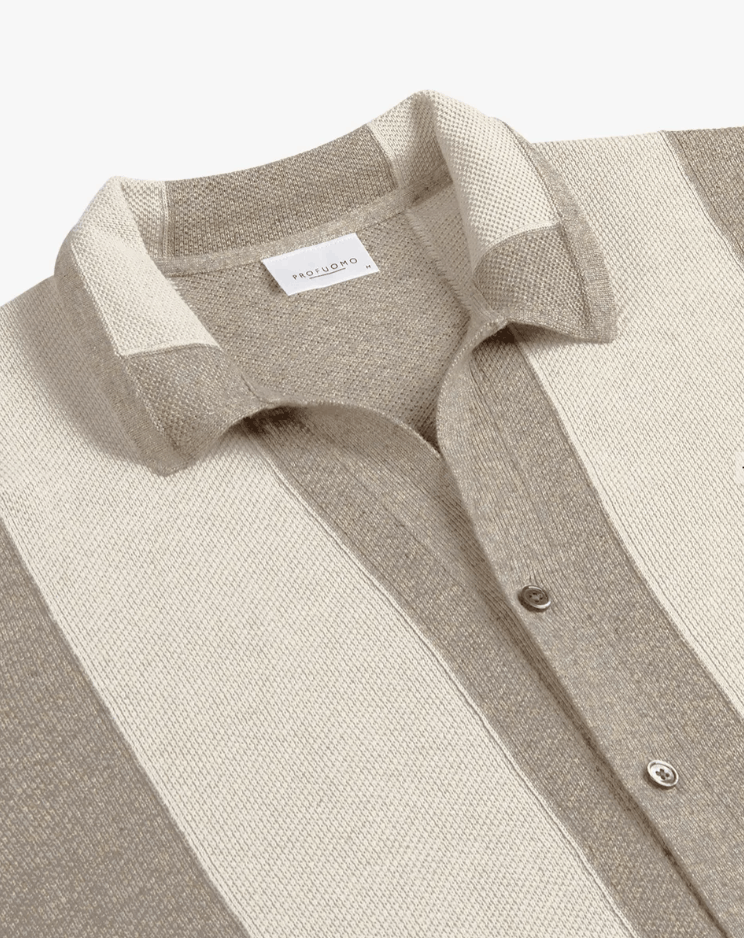 Other BNWT SS25 PROFUOMO CAMP STRIPE COTTON POLO L Size US L / EU 52-54 / 3 - 11 Thumbnail