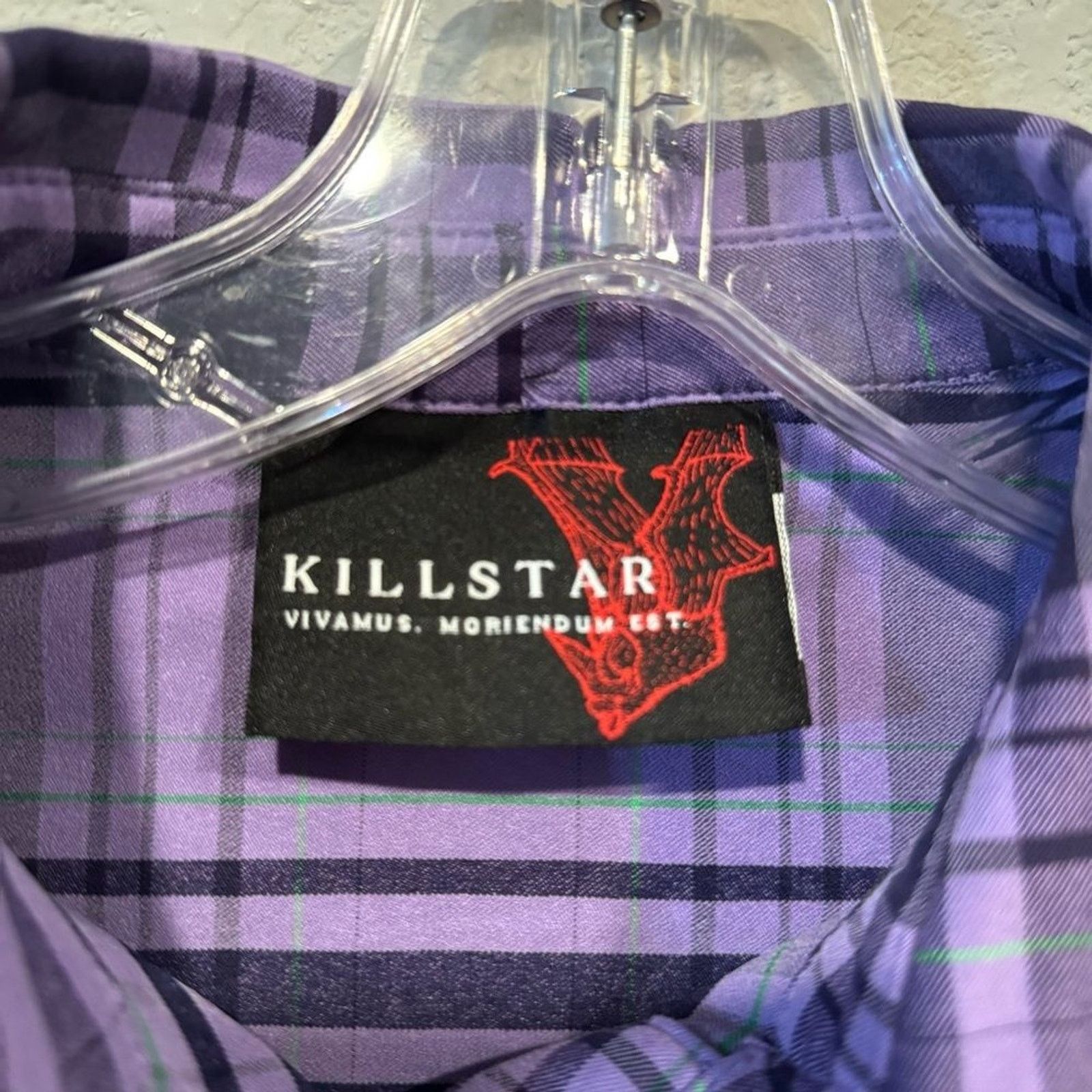 Killstar Killstar Purple Plaid Cropped Top Heart Buttons Tie Front M Size M / US 6-8 / IT 42-44 - 4 Thumbnail
