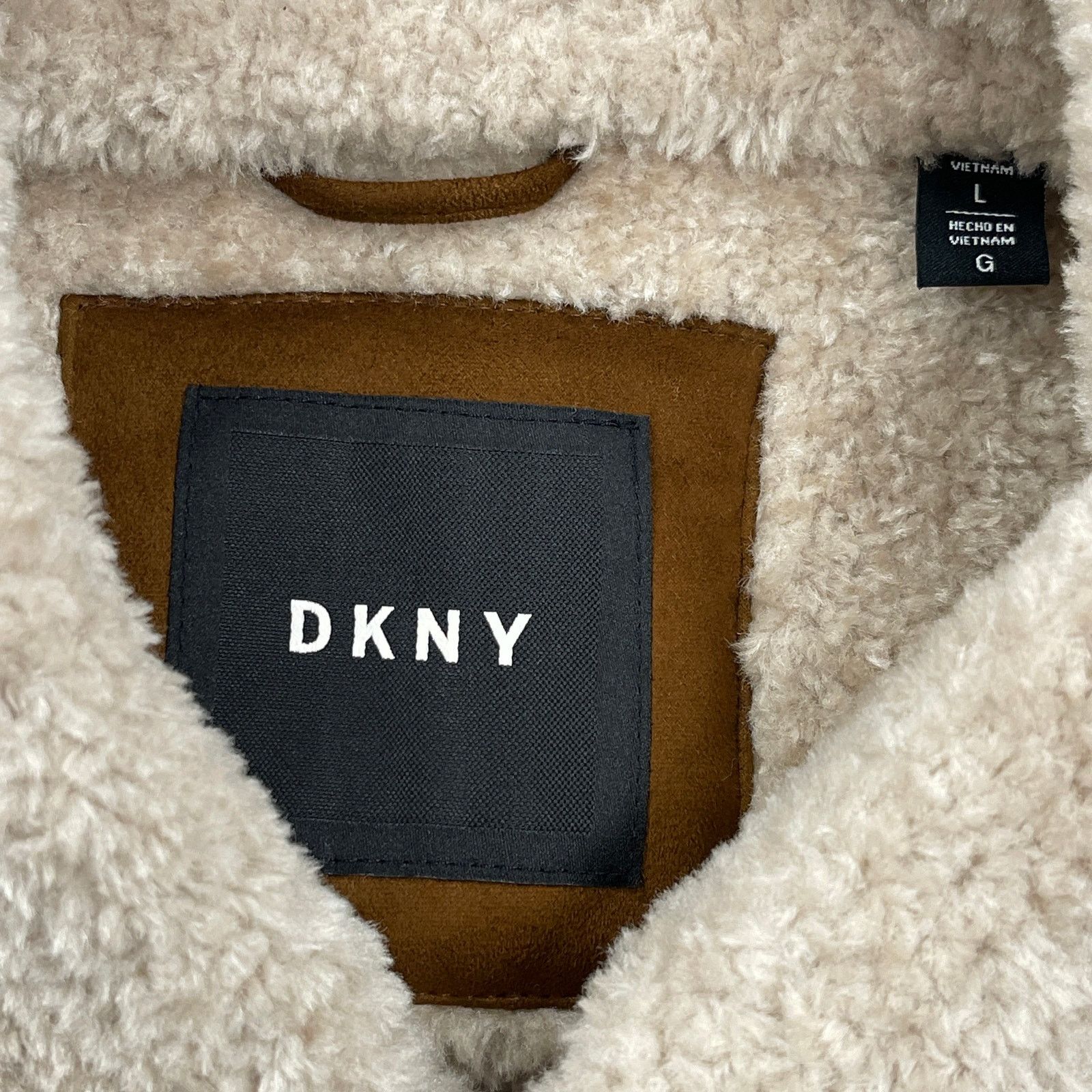 DKNY Dkny Shearling Bomber Jacket Faux Fur Collar Brown Large Size US L / EU 52-54 / 3 - 5 Thumbnail