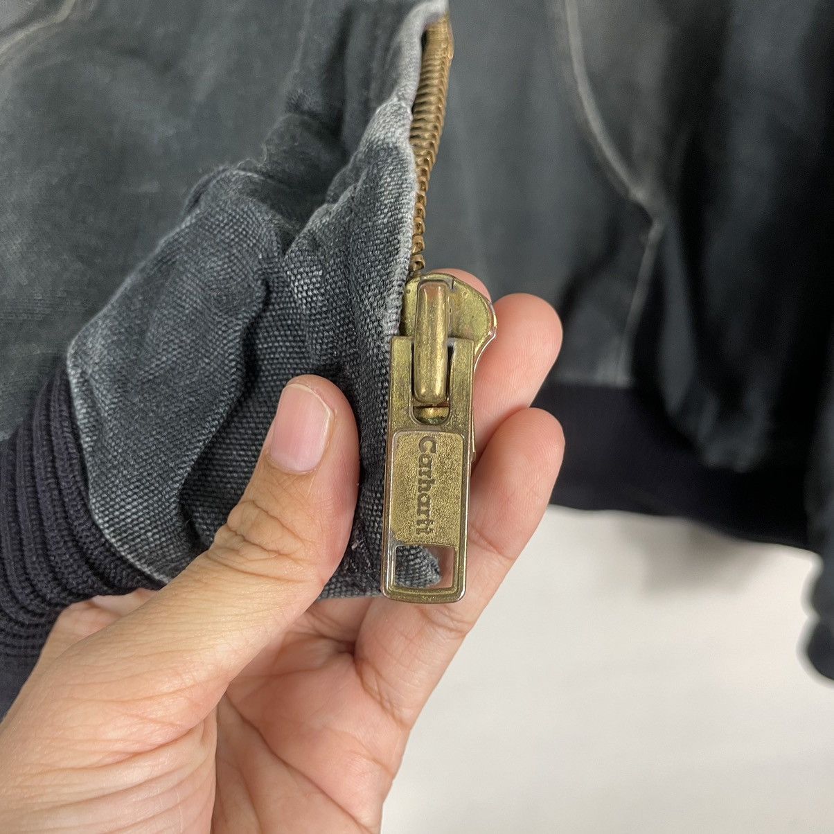 Carhartt × Vintage 💥90s CARHARTT J140 JACKET HOODIE SUNFADED BLACK Size US XXL / EU 58 / 5 - 13 Thumbnail