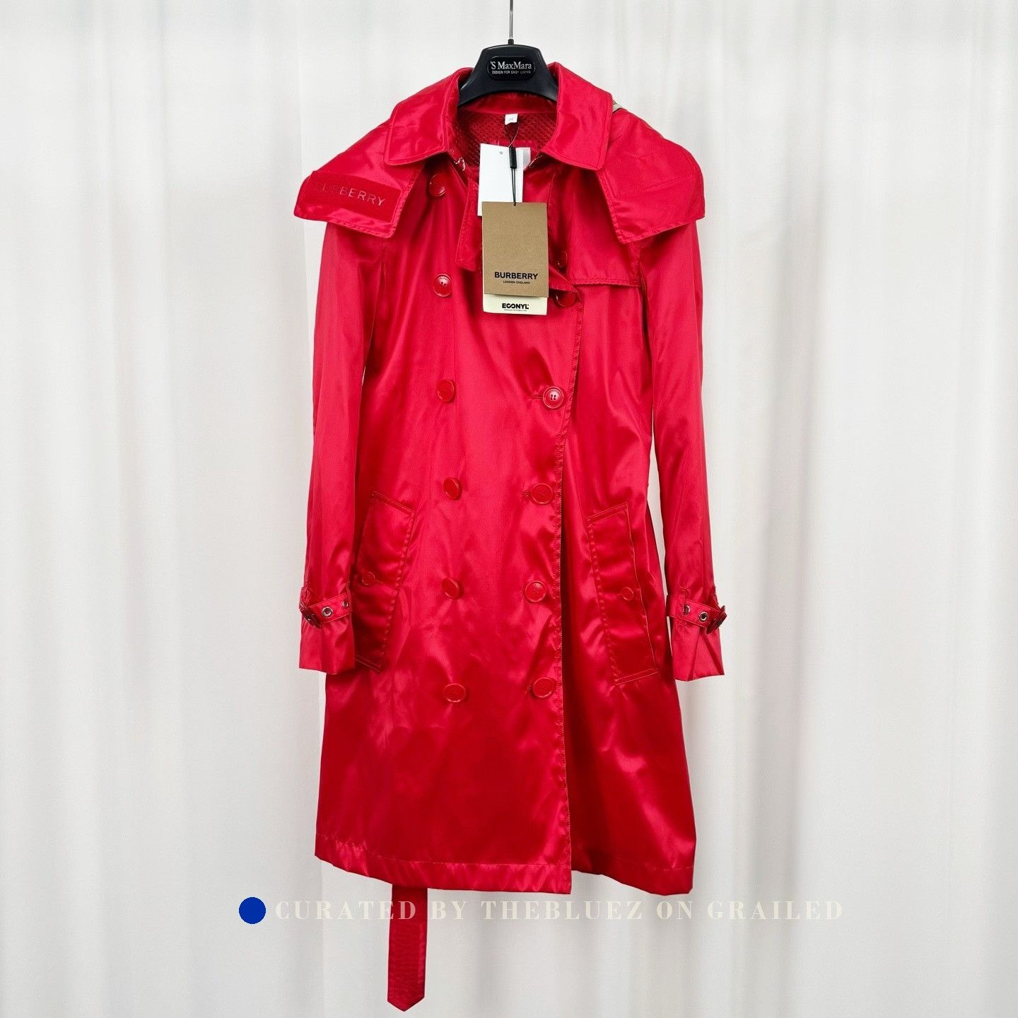 Burberry Burberry Red Double-Breasted Nylon Trench Coat Size XXS / US 00 / IT 34 - 1 Thumbnail