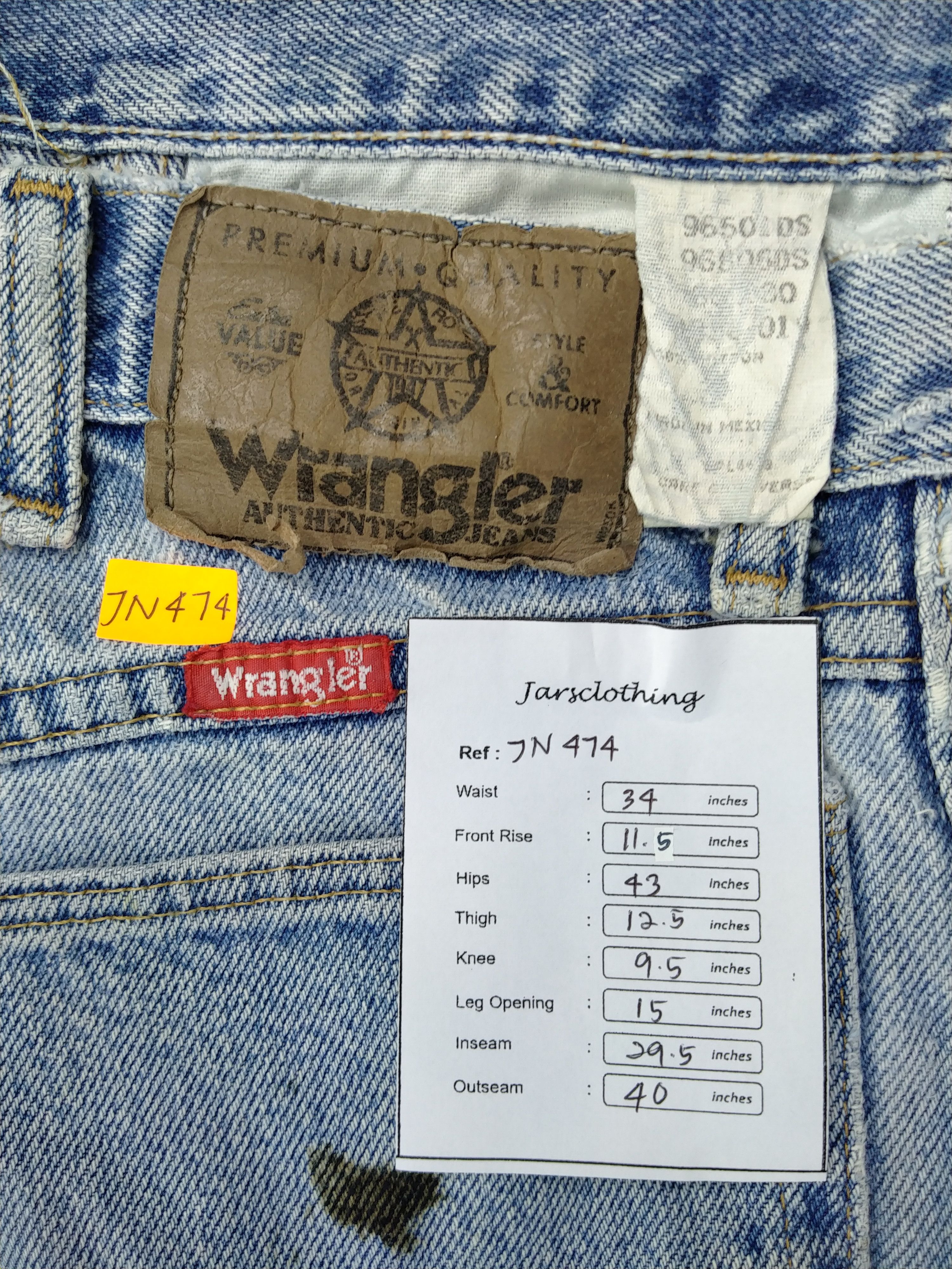 Vintage Vintage Light Wash Wrangler Jeans Denim 34x29.5 -JN474 Size US 34 / EU 50 - 8 Thumbnail
