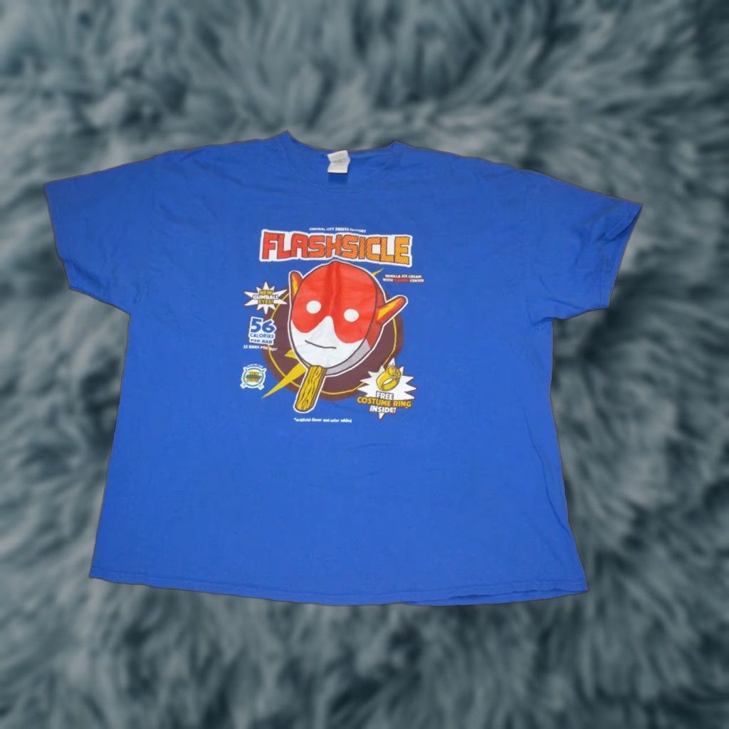 Gildan Flashsicle T Shirt 3XL The Flash Comics Blue Short Sleeve 100% Cotton Gildan Mens T-Shirt Size US XXL / EU 58 / 5 - 1 Thumbnail
