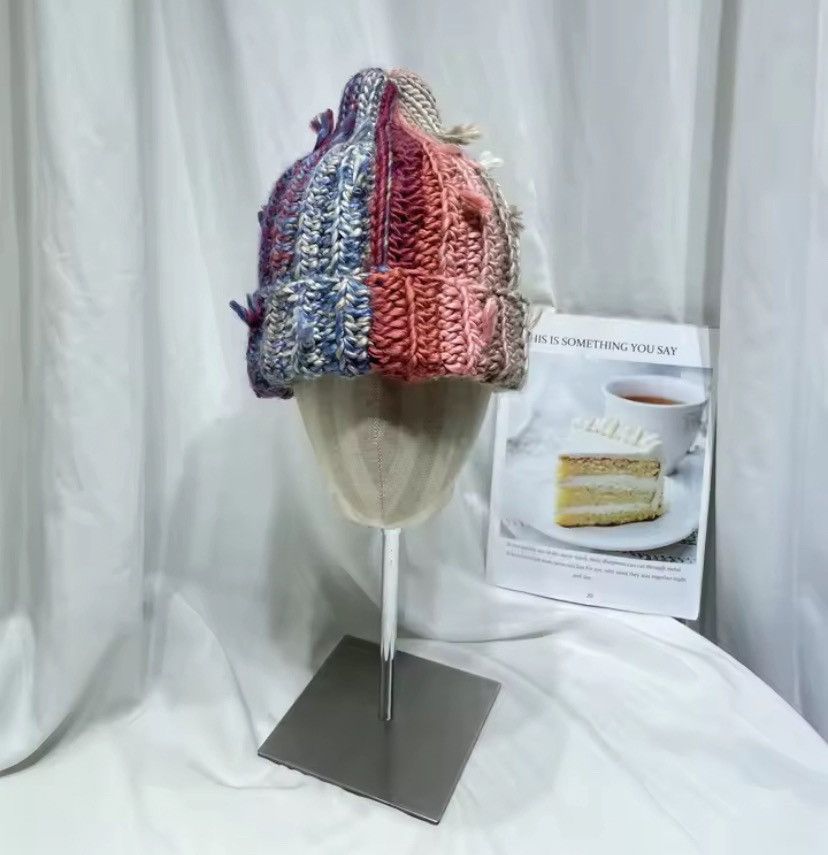 Japanese Brand Niche Colored Fringed Wool Beanie Hat Size ONE SIZE - 2 Thumbnail