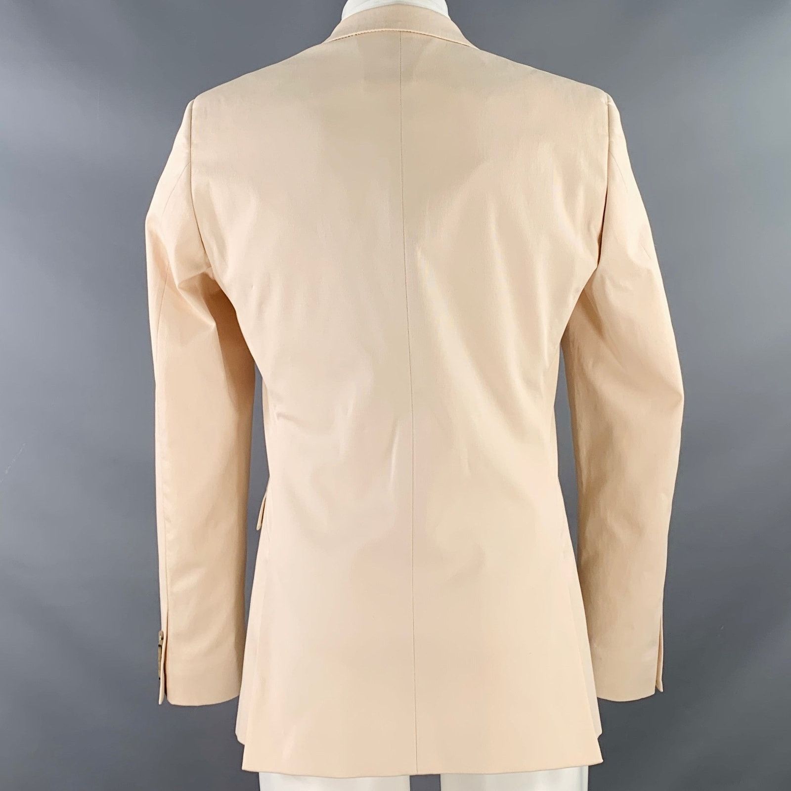 Calvin Klein Size 38 Cream Cotton Blend Notch Lapel Sport Coat Size 38R - 3 Thumbnail